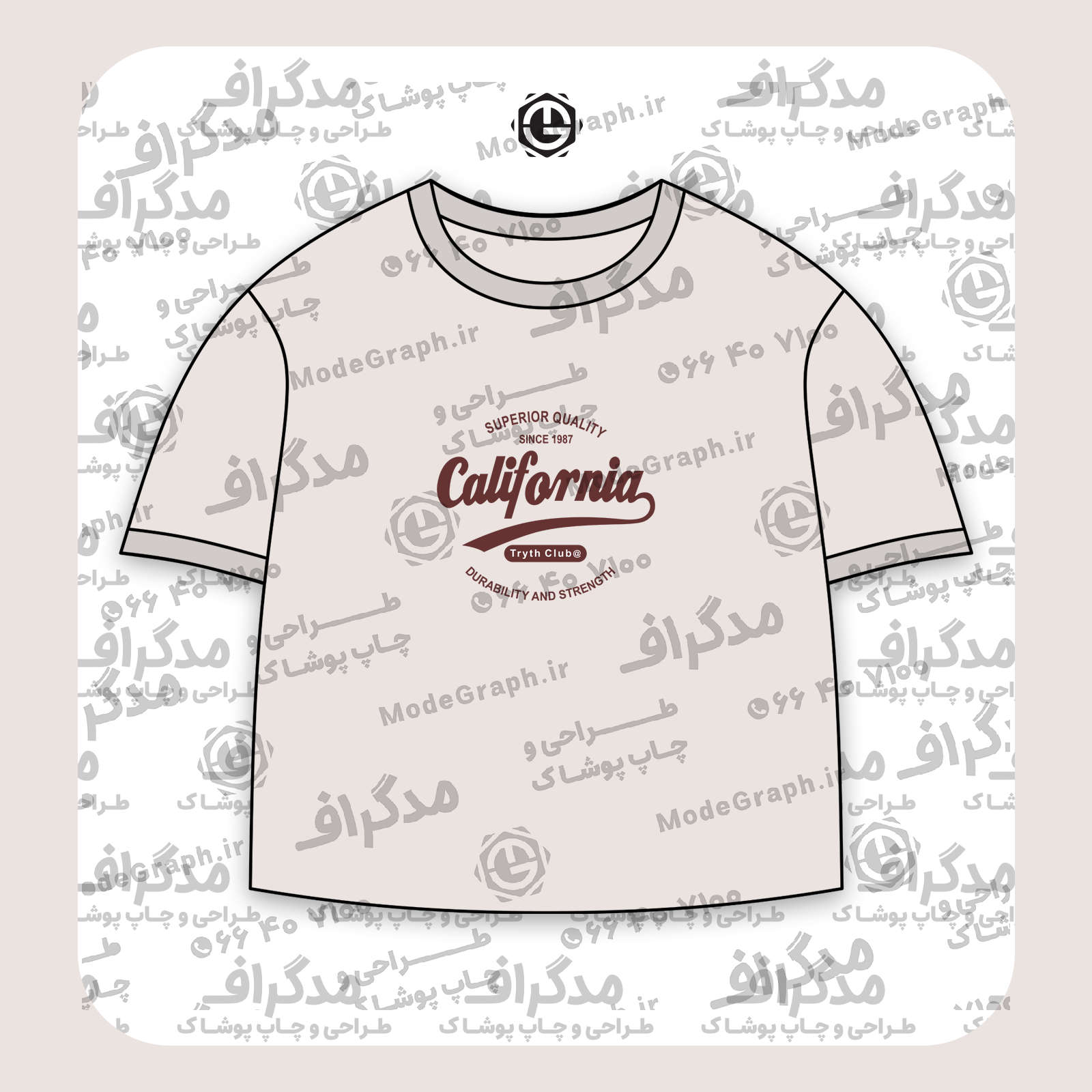 طرح سیلک California Tryth Club مناسب چاپ روی پیش تیشرت