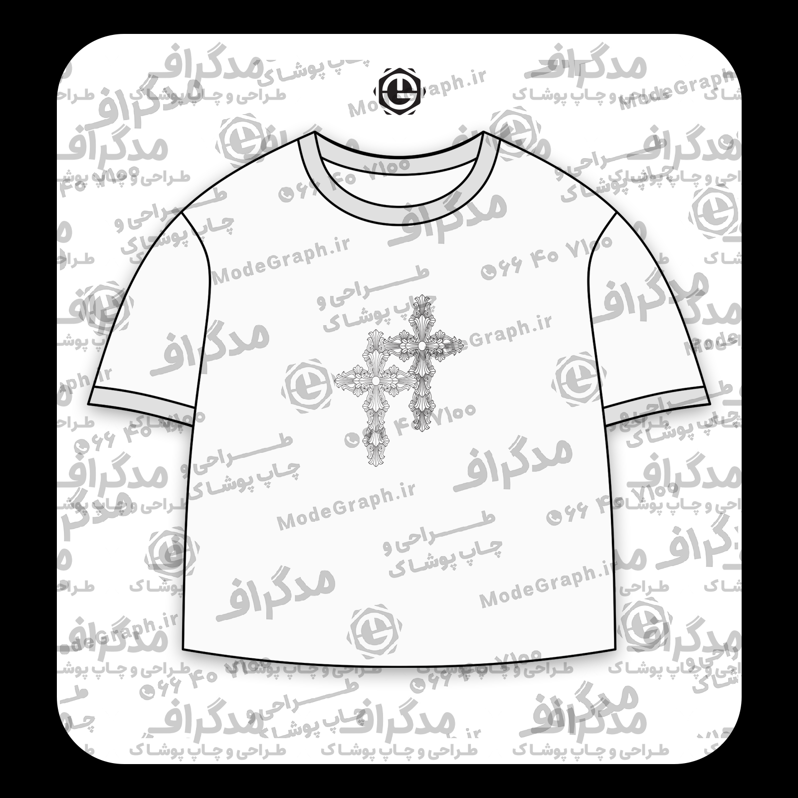 طرح صلیب دوگانه مناسب چاپ روی پیش تیشرت