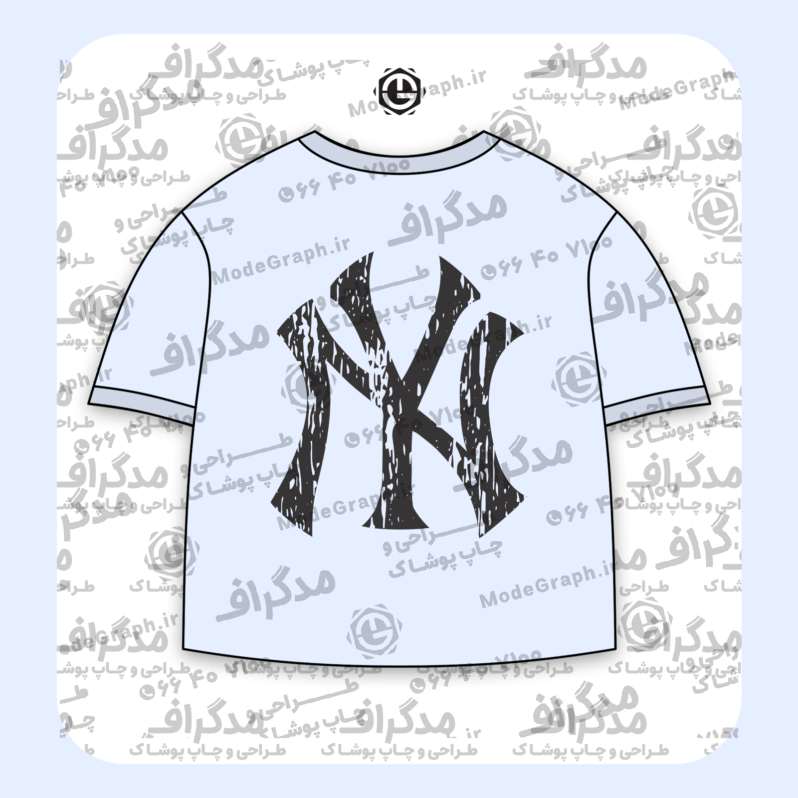 طرح سیلک NY مناسب چاپ روی پشت تیشرت