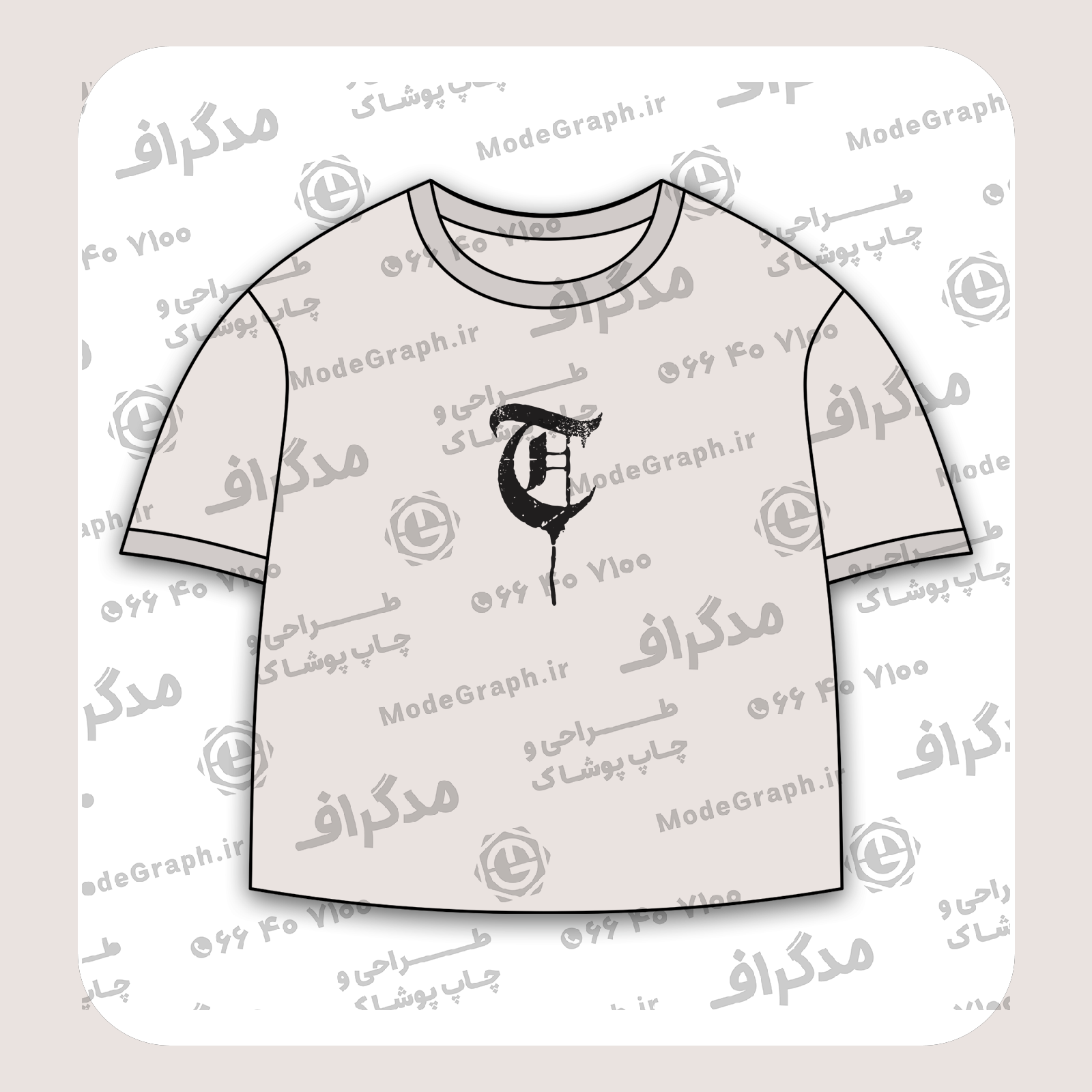 طرح سیلک T گوتیک مناسب چاپ روی پیش لباس