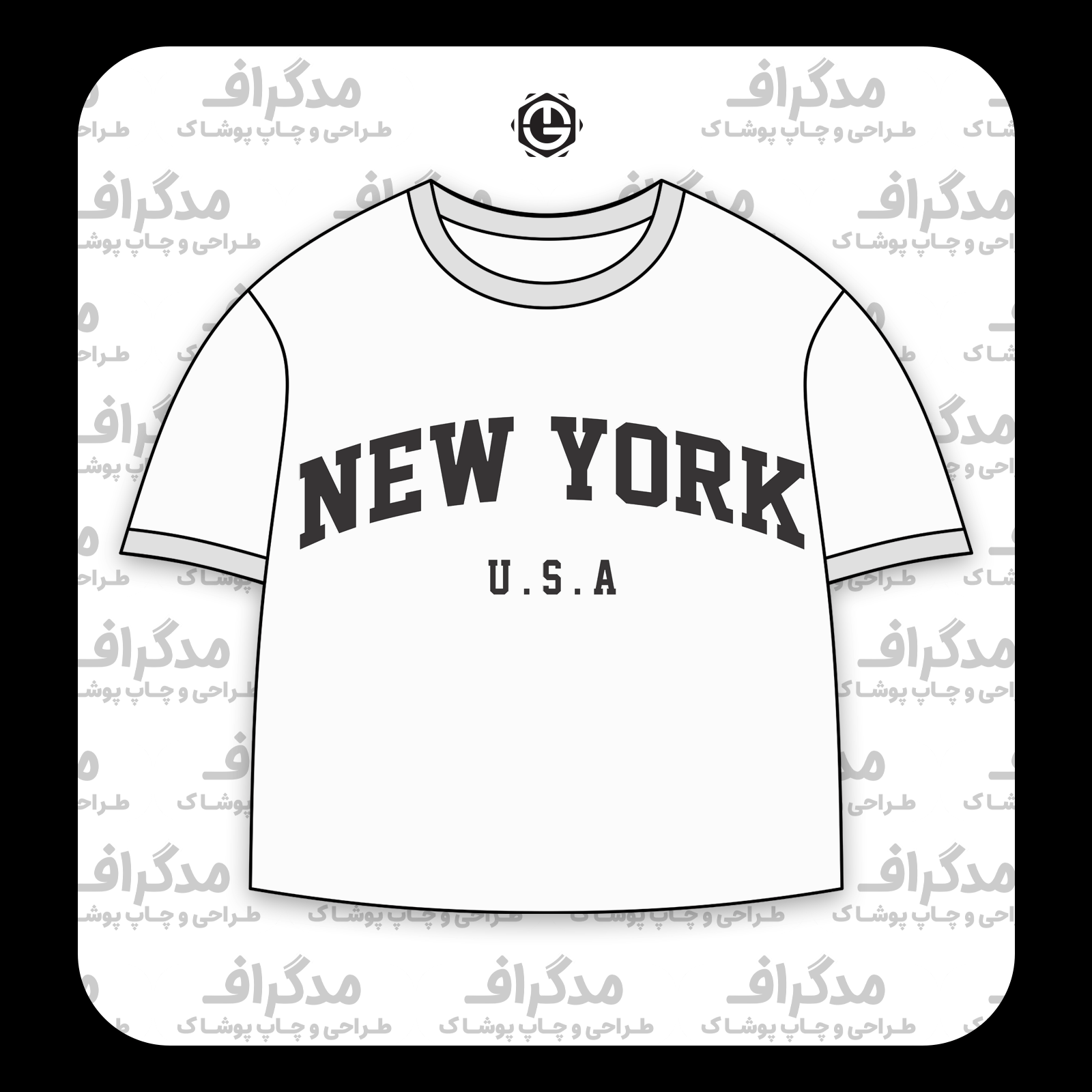 طرح سیلک New York USA مناسب چاپ روی پیش تیشرت