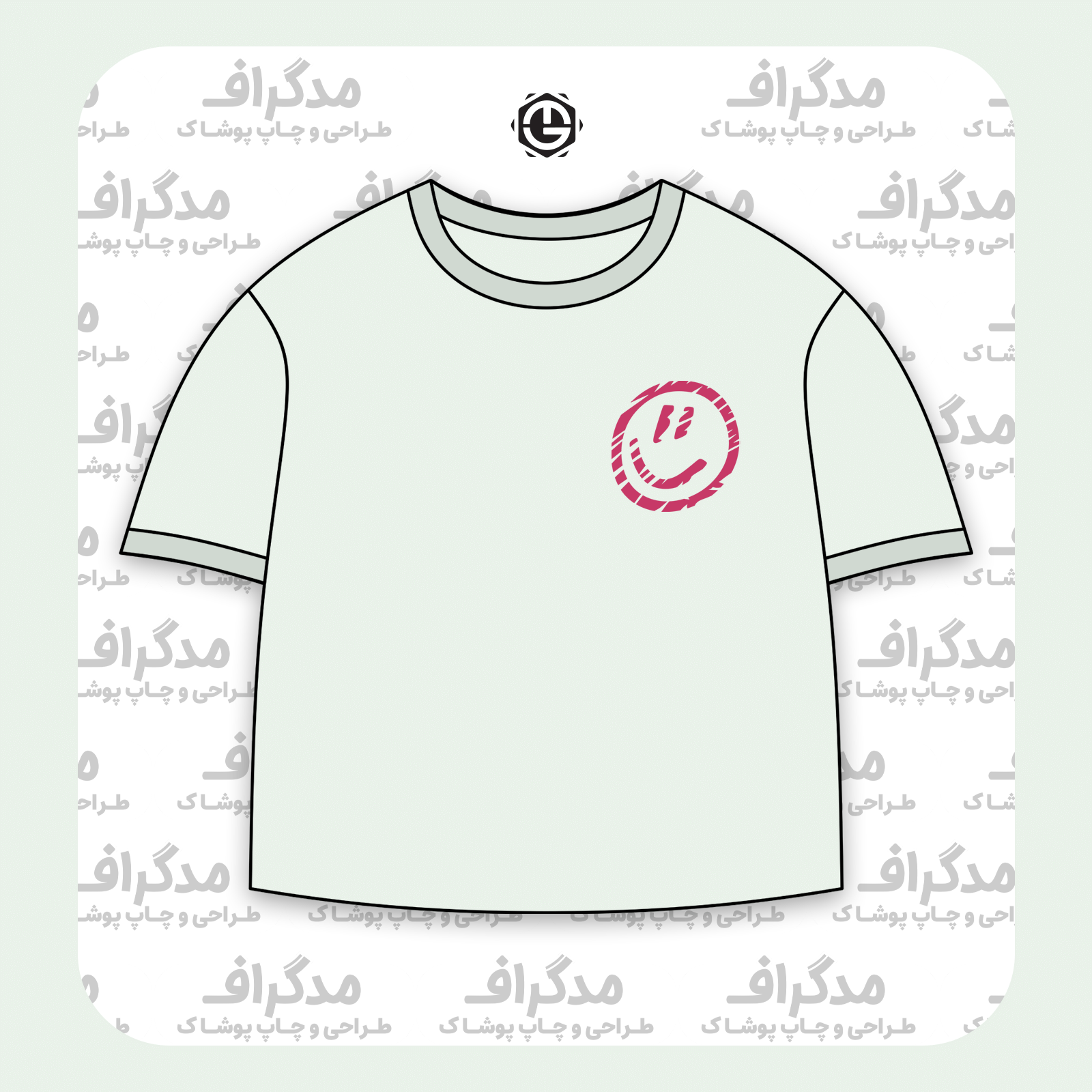 طرح سیلک صورتک خندان Geesas مناسب چاپ روی پیش تیشرت