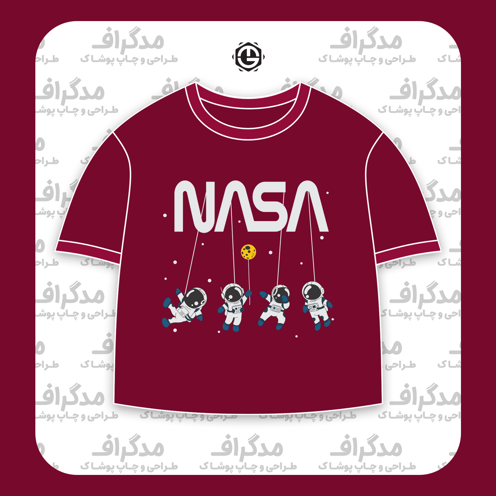 طرح سیلک فضانوردان NASA مناسب چاپ روی پیش تیشرت