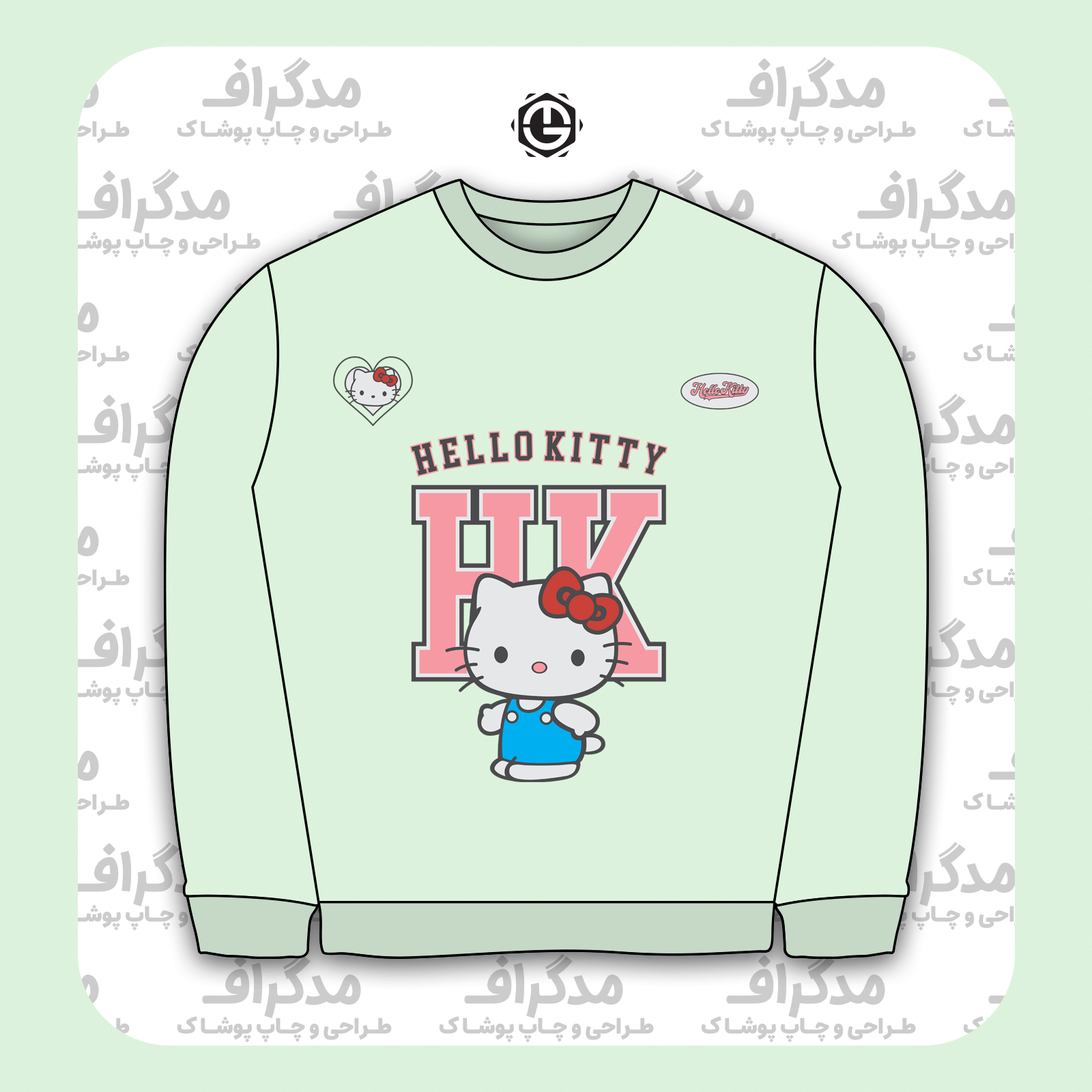 طرح سیلک Hello Kitty مناسب چاپ روی پیش تیشرت