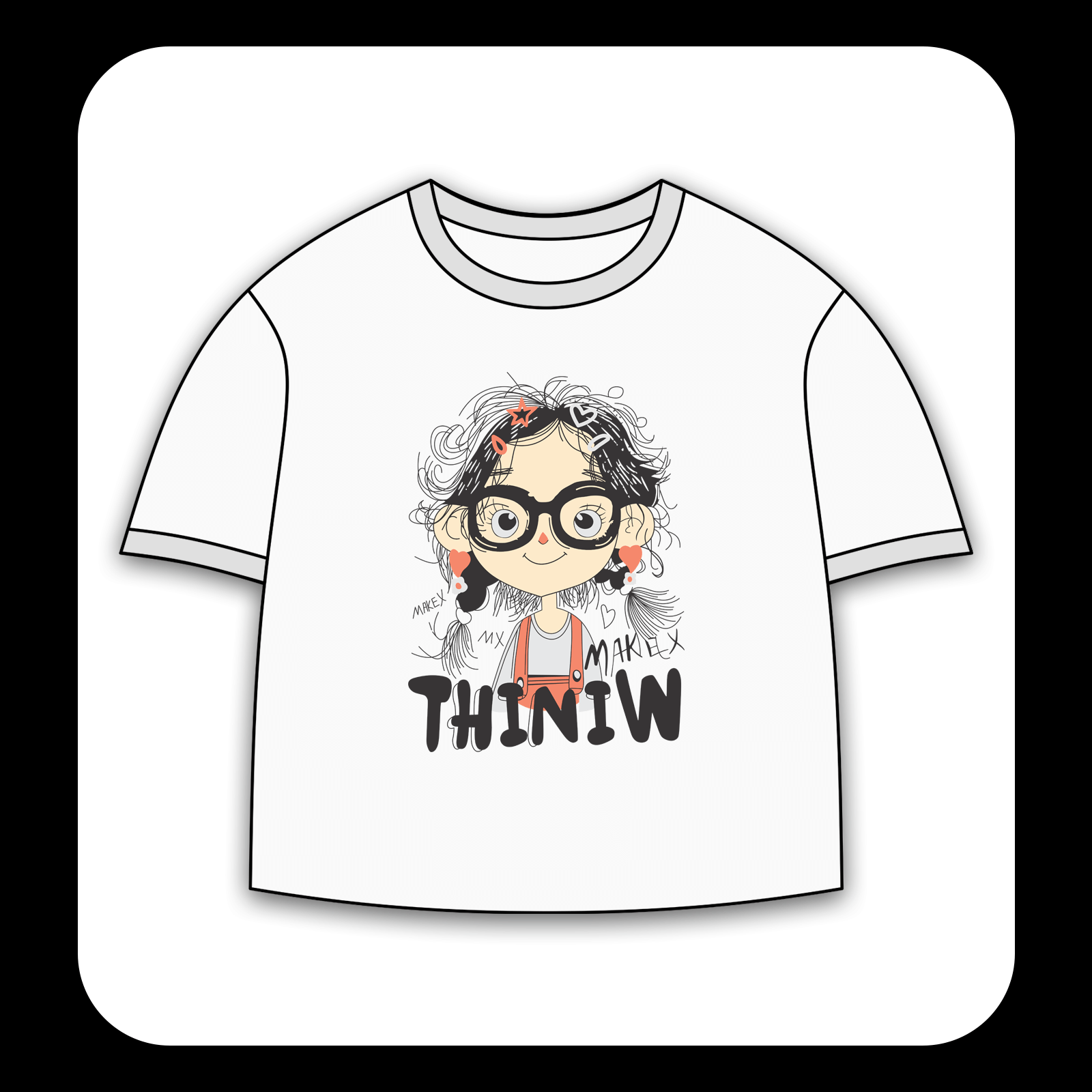 طرح سیلک دخترک Thiniw مناسب چاپ روی پیش پوشاک