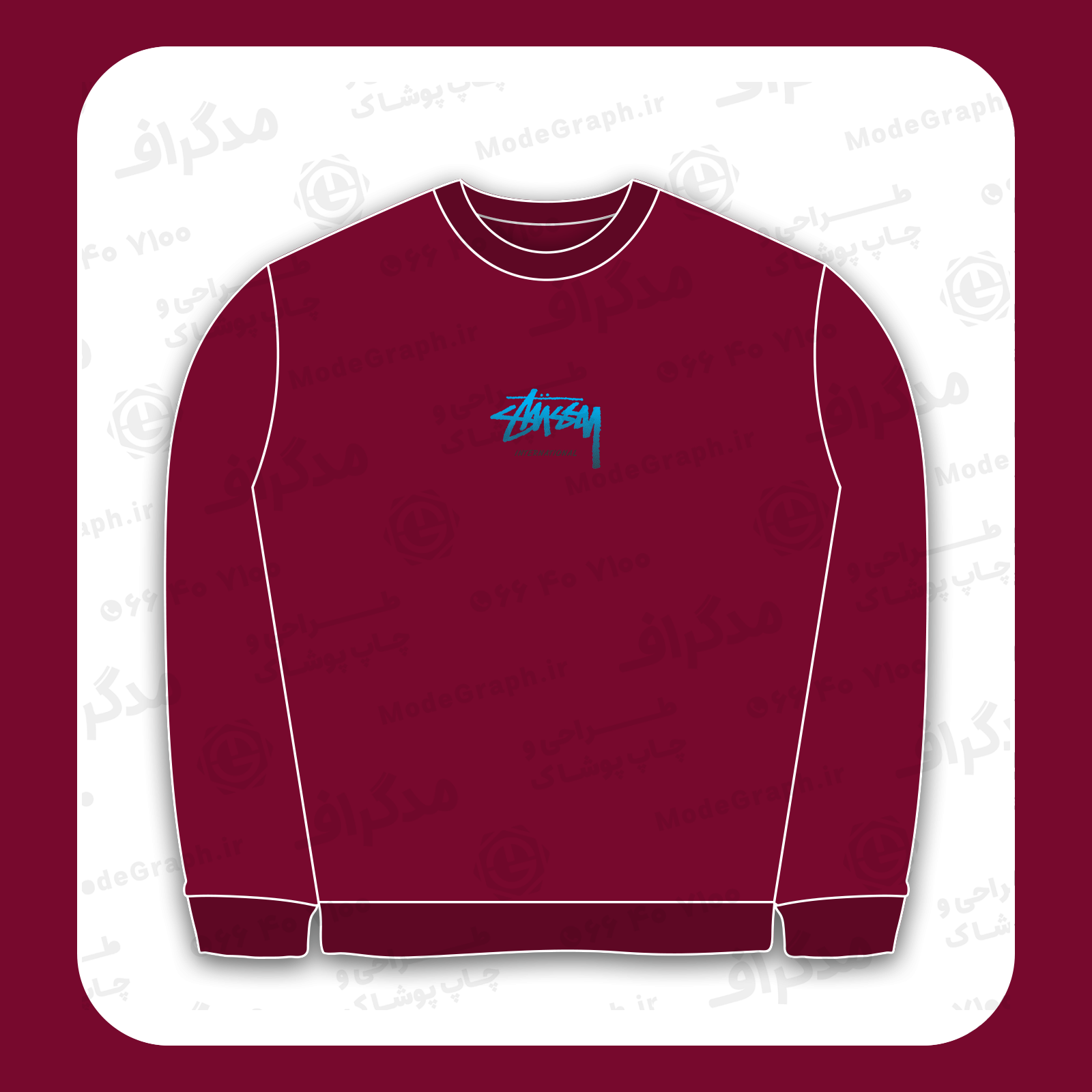 طرح سیلک Stussy مناسب چاپ روی پیش لباس