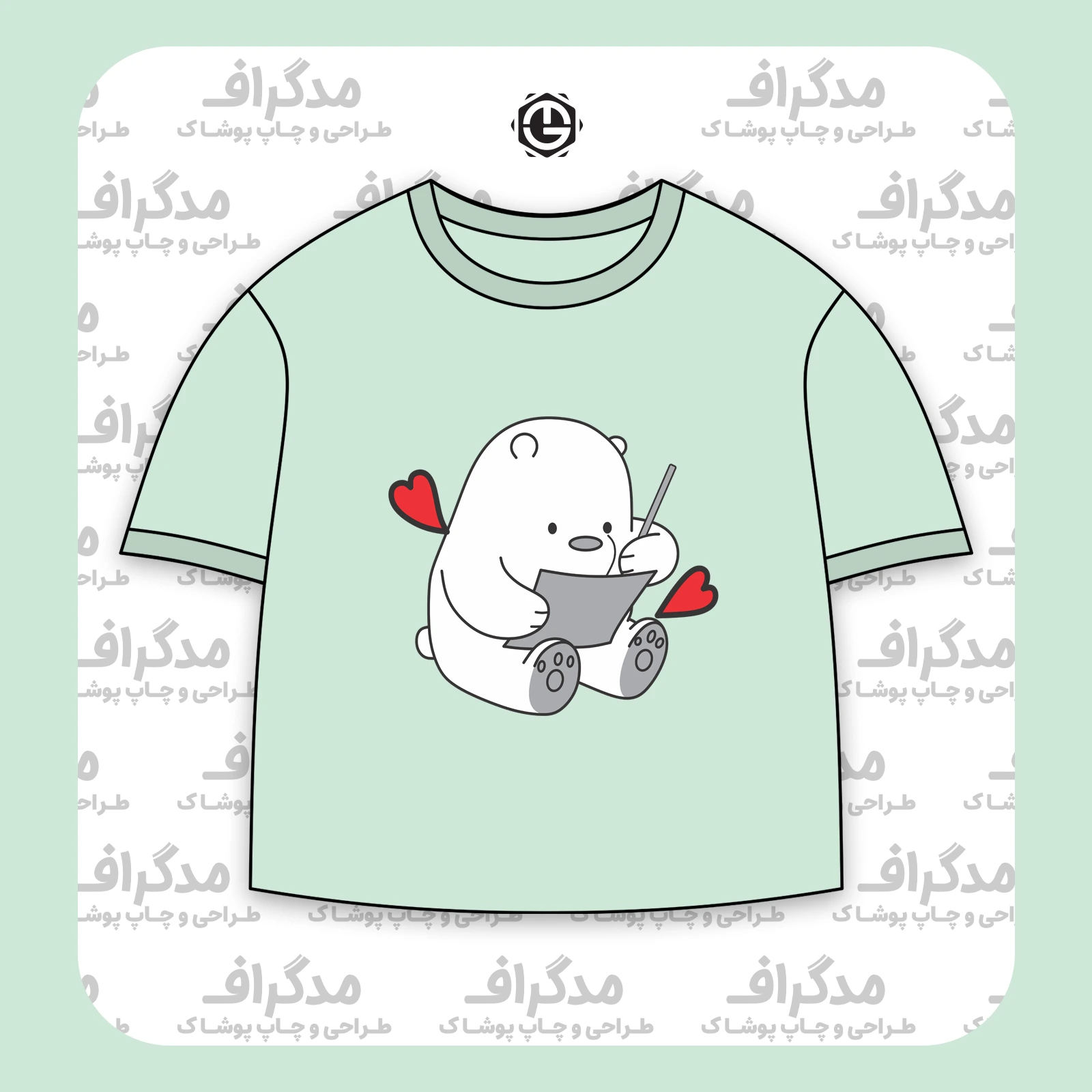 طرح خرس آماده چاپ روی تیشرت