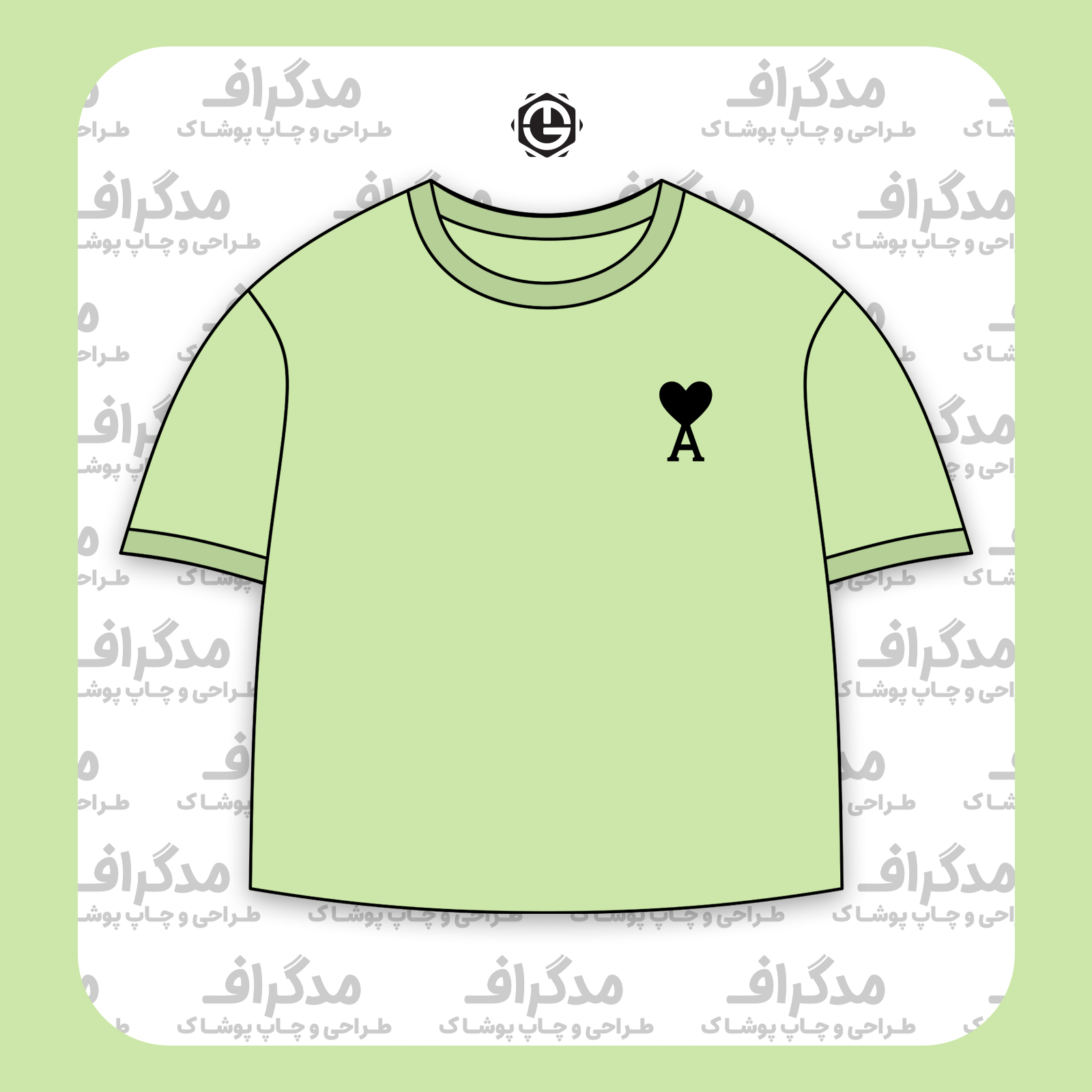 طرح سیلک Ami Paris مناسب چاپ روی پوشه سینه تیشرت