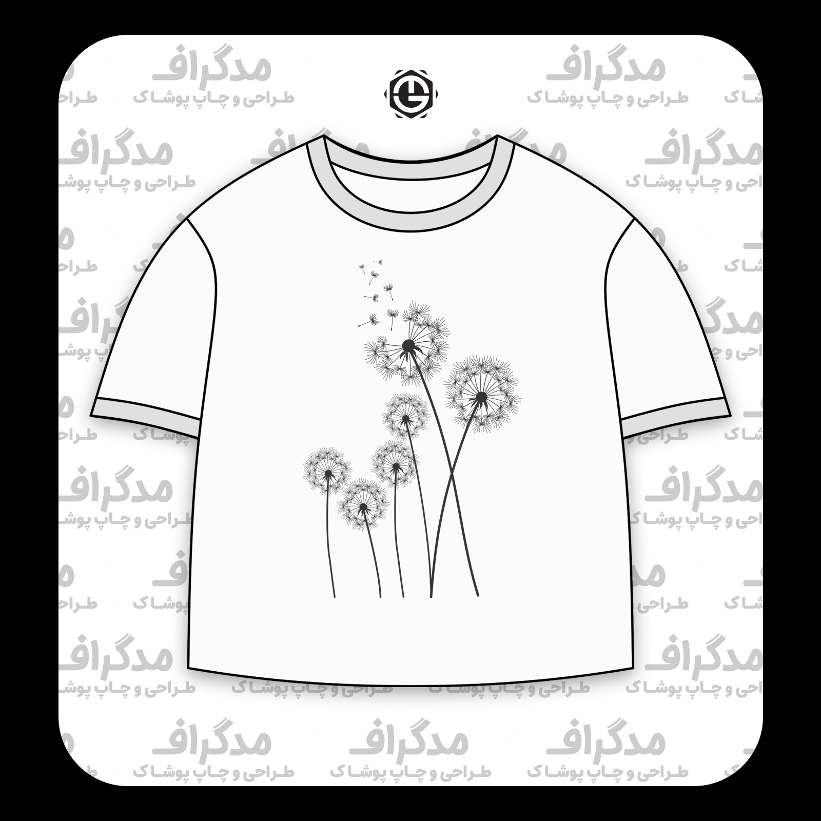 طرح سیلک قاصدک مناسب چاپ روی پیش تیشرت