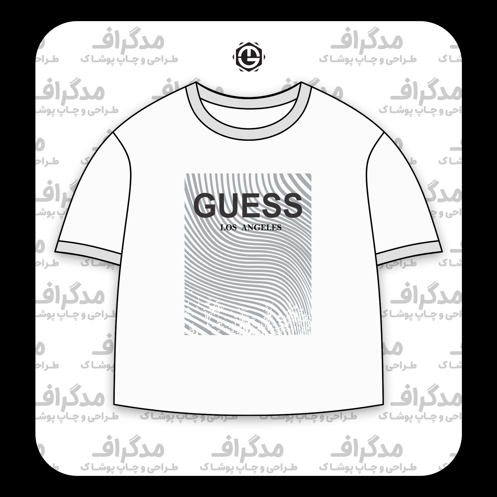 طرح سیلک Guess Los Angeles مناسب چاپ روی پیش تیشرت