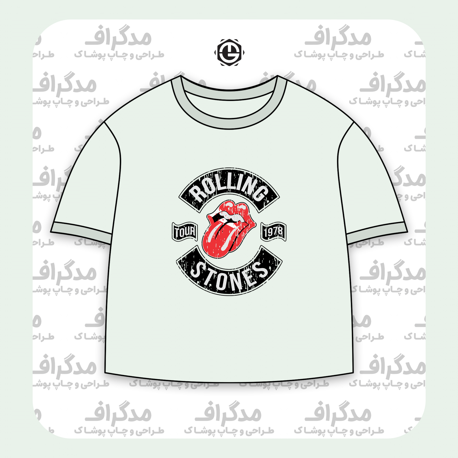 طرح سیلک Rolling Stones Tour مناسب چاپ روی پیش تیشرت