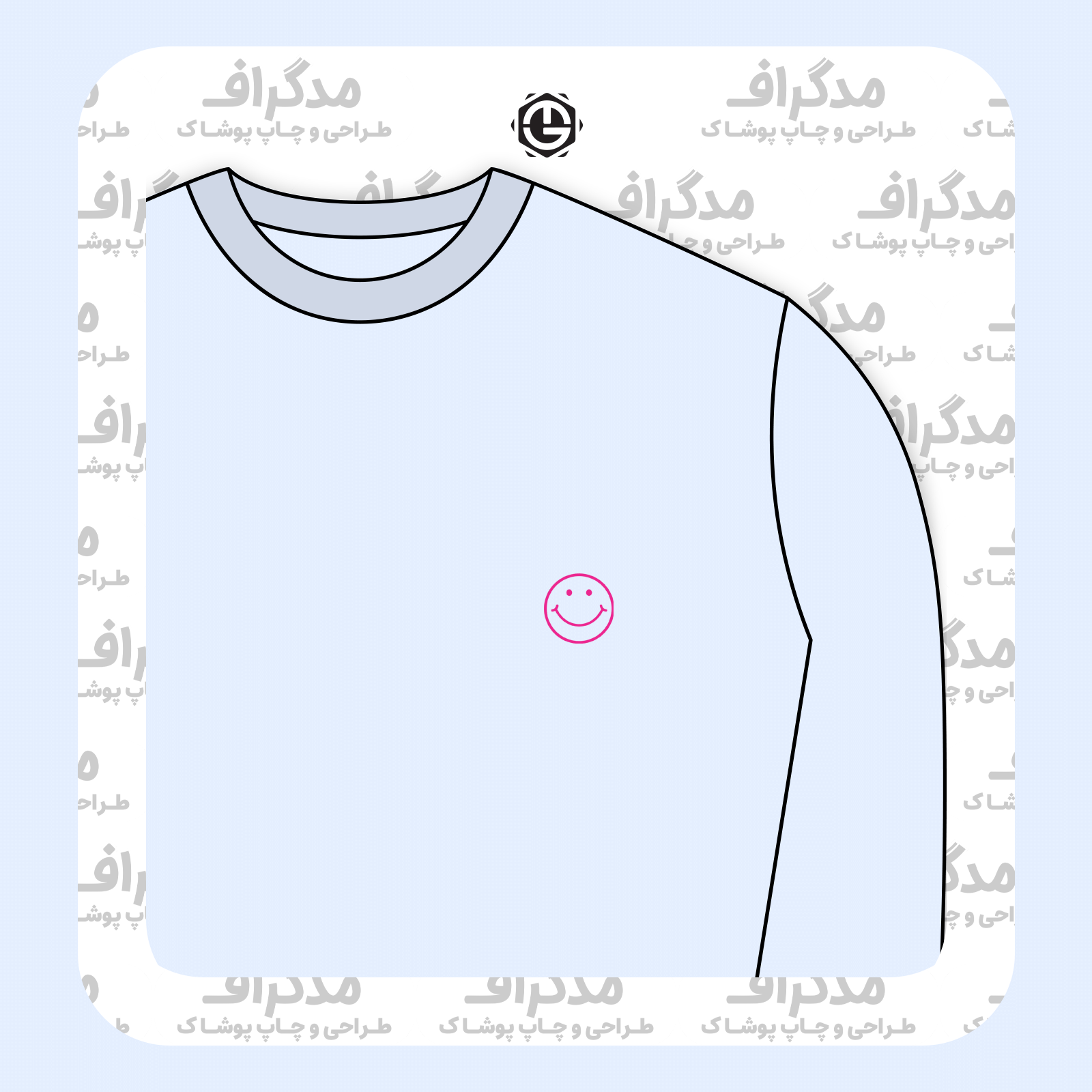 طرح سیلک صورتک خندان مناسب چاپ روی گوشه سینه تیشرت