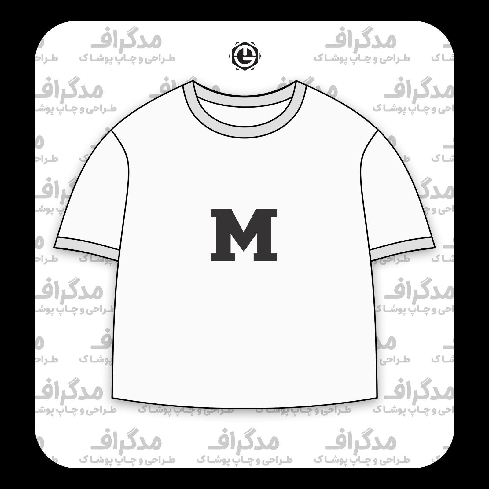 طرح سیلک M سری مینیمال مناسب چاپ روی پیش تیشرت