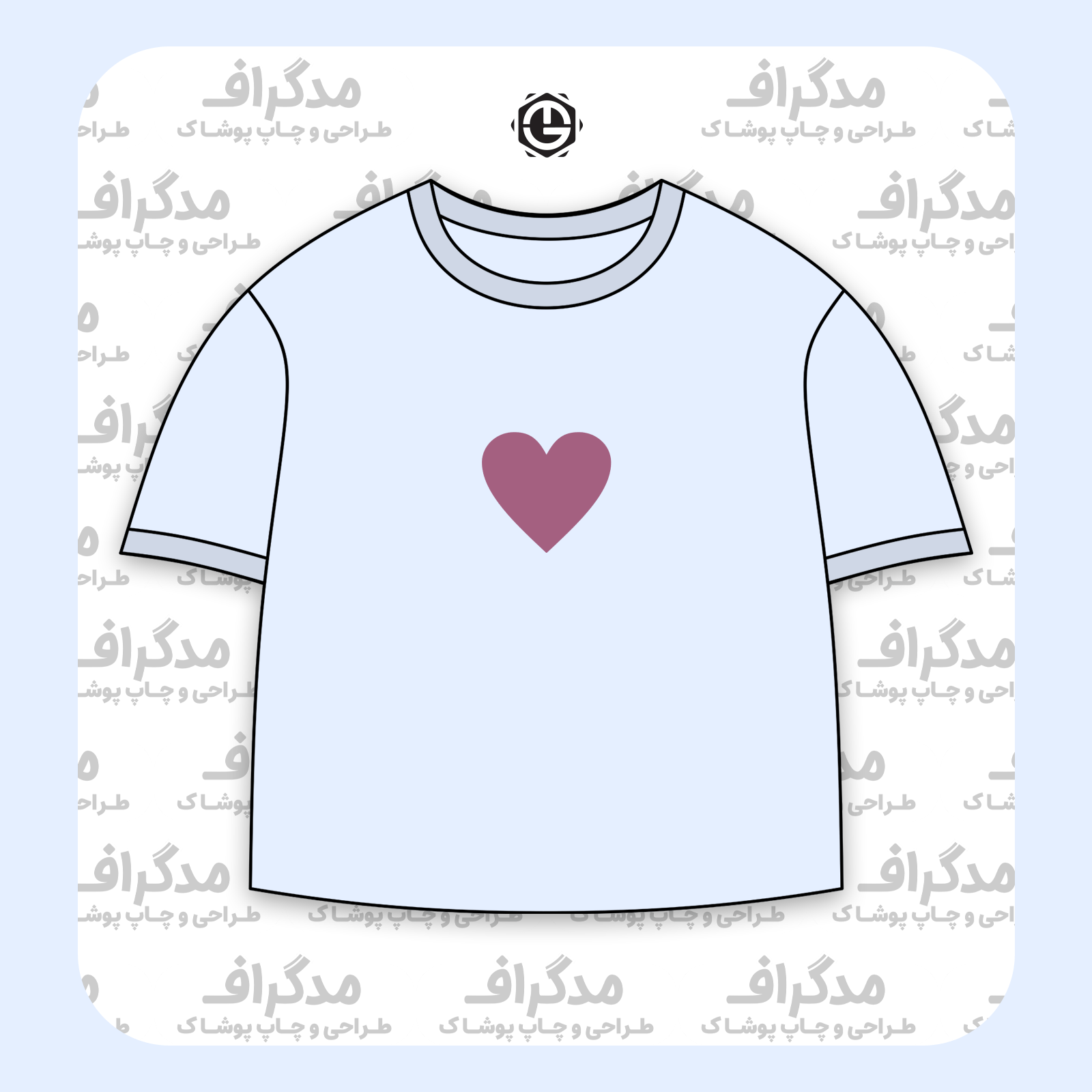 طرح سیلک قلب ساده مناسب چاپ روی پیش تیشرت