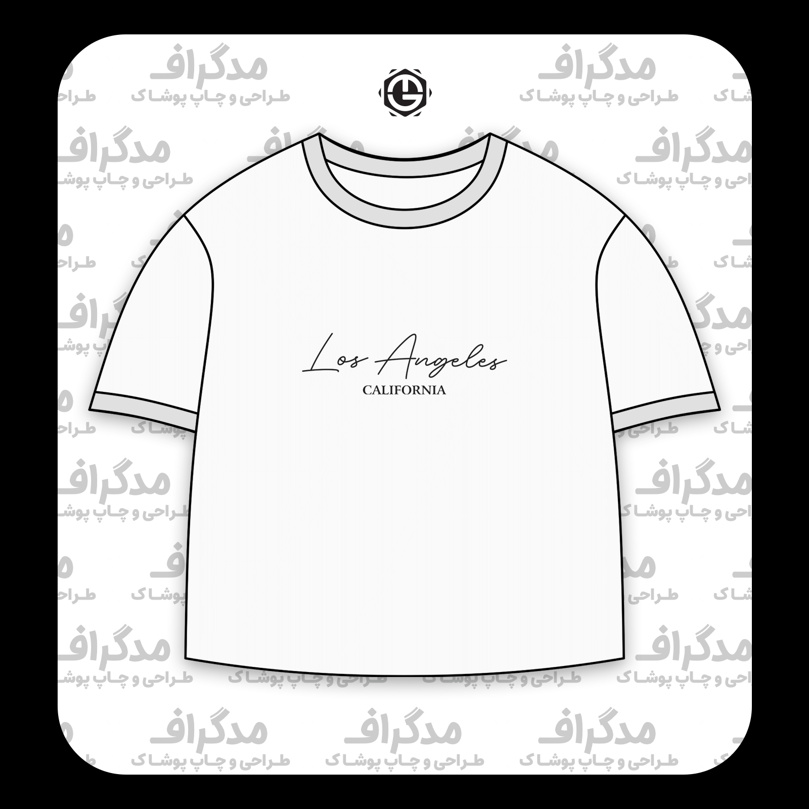 طرح سیلک Los Angeles California مناسب چاپ روی پیش تیشرت