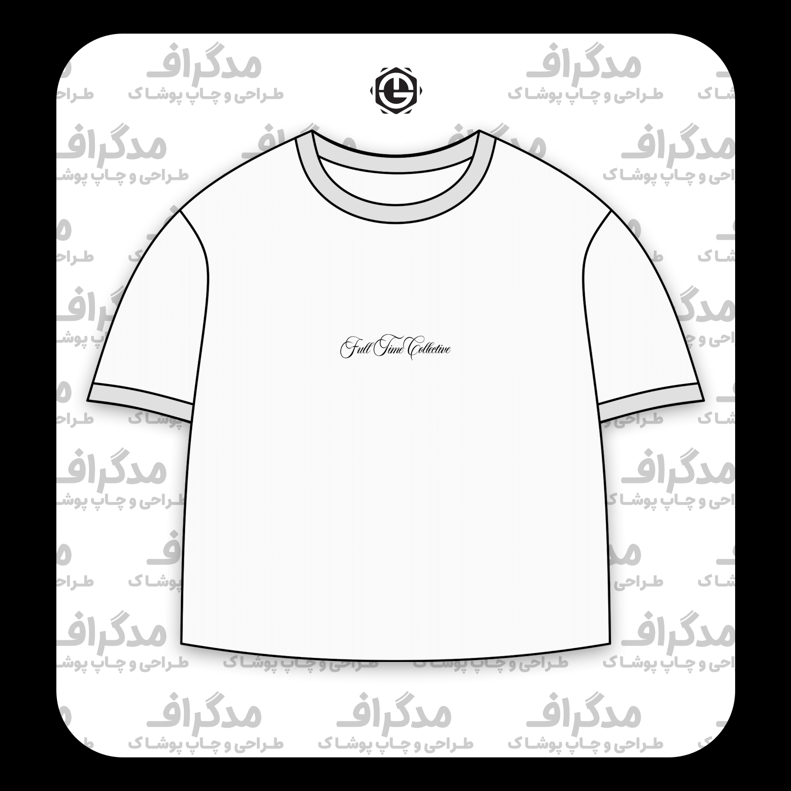 طرح سیلک Full Time Collective مناسب چاپ روی پیش تیشرت