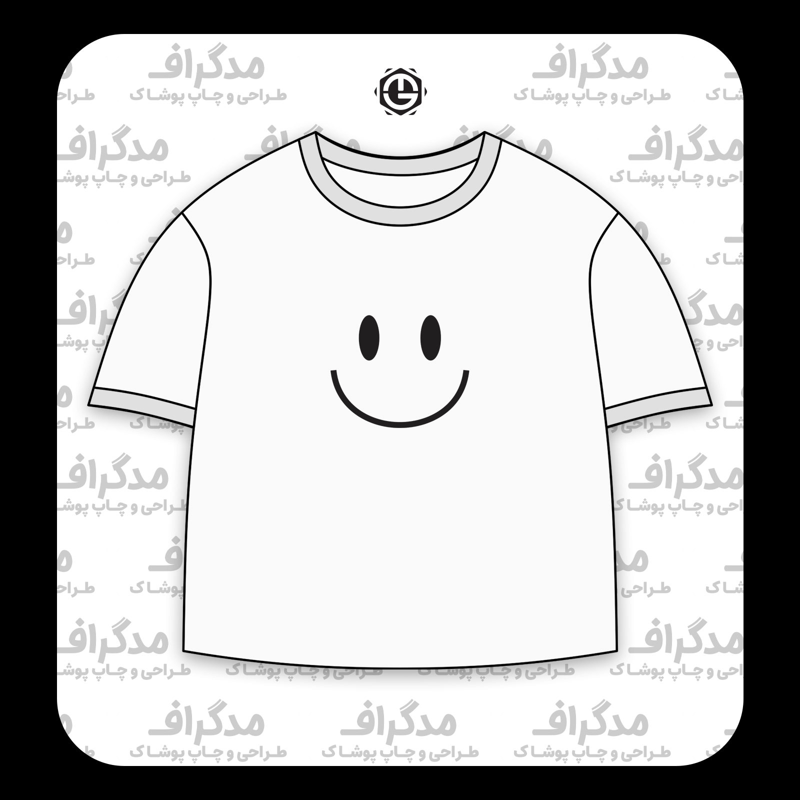طرح سیلک صورتک خندان ساده مناسب چاپ روی پیش تیشرت