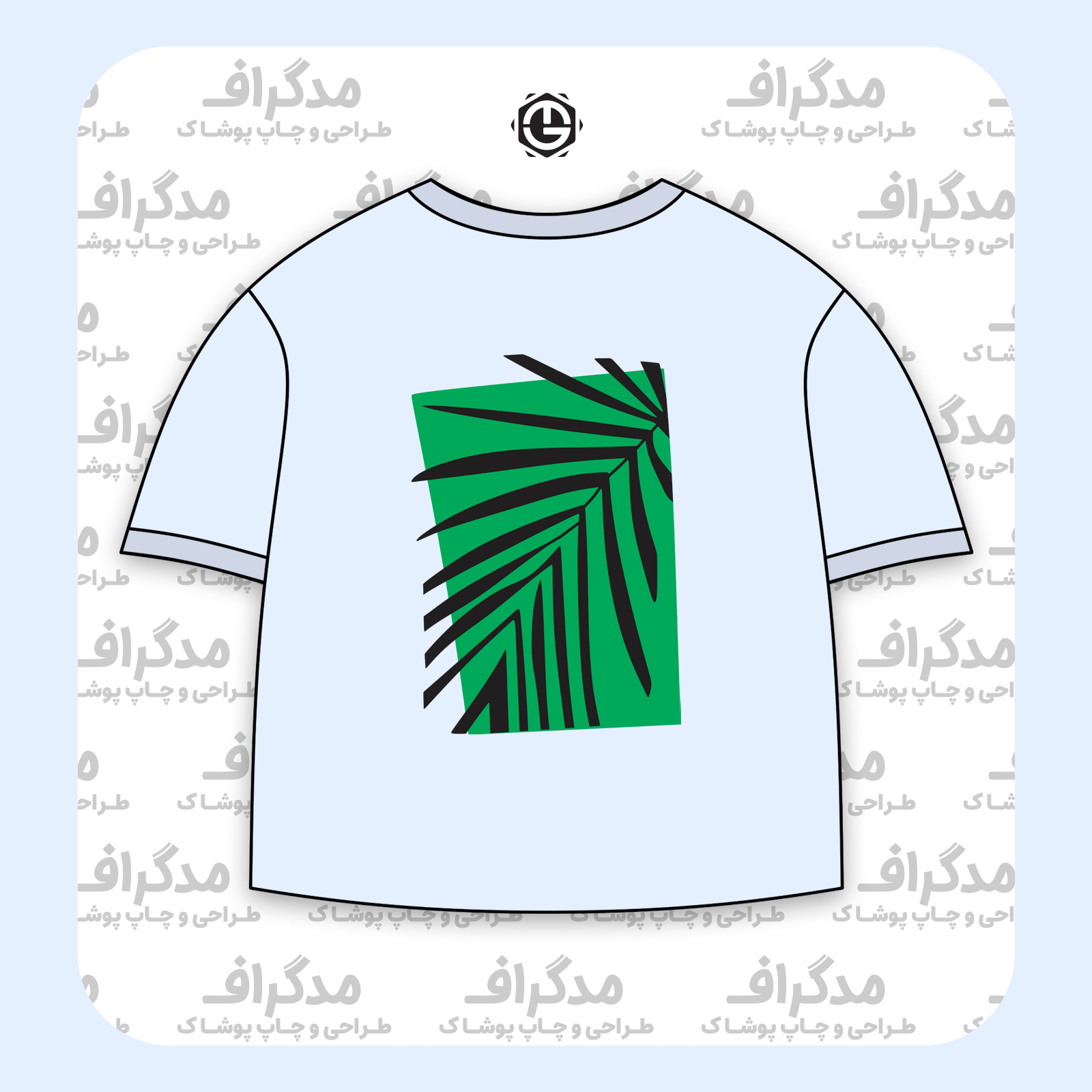 طرح سیلک برگ استوایی مناسب چاپ روی پشت تیشرت