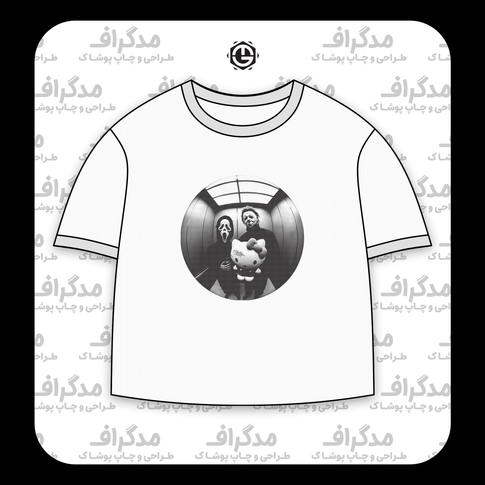 طرح سیلک شبح و Hello Kitty مناسب چاپ روی پیش تیشرت