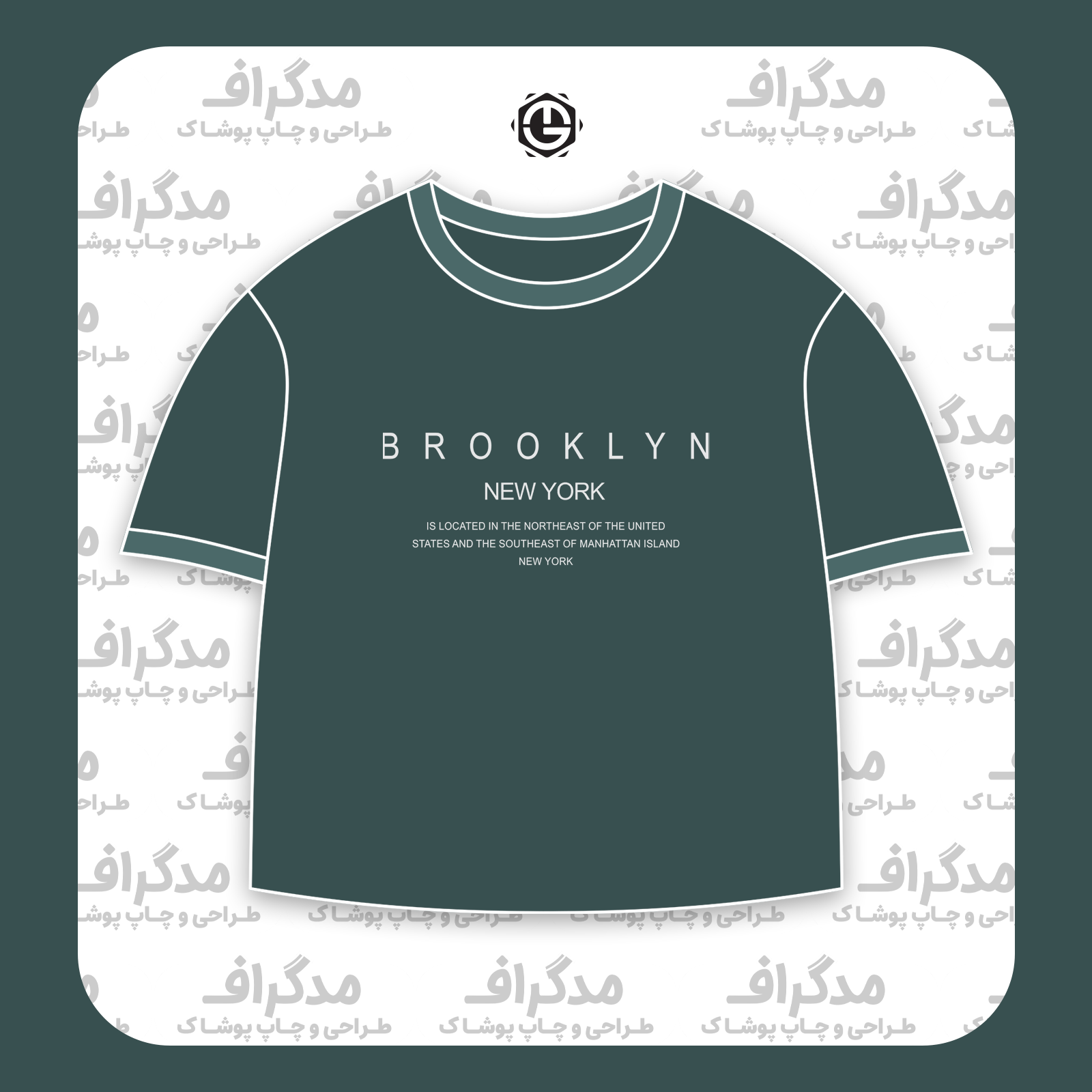 طرح سیلک موقعیت Brooklyn New York مناسب چاپ روی پیش تیشرت