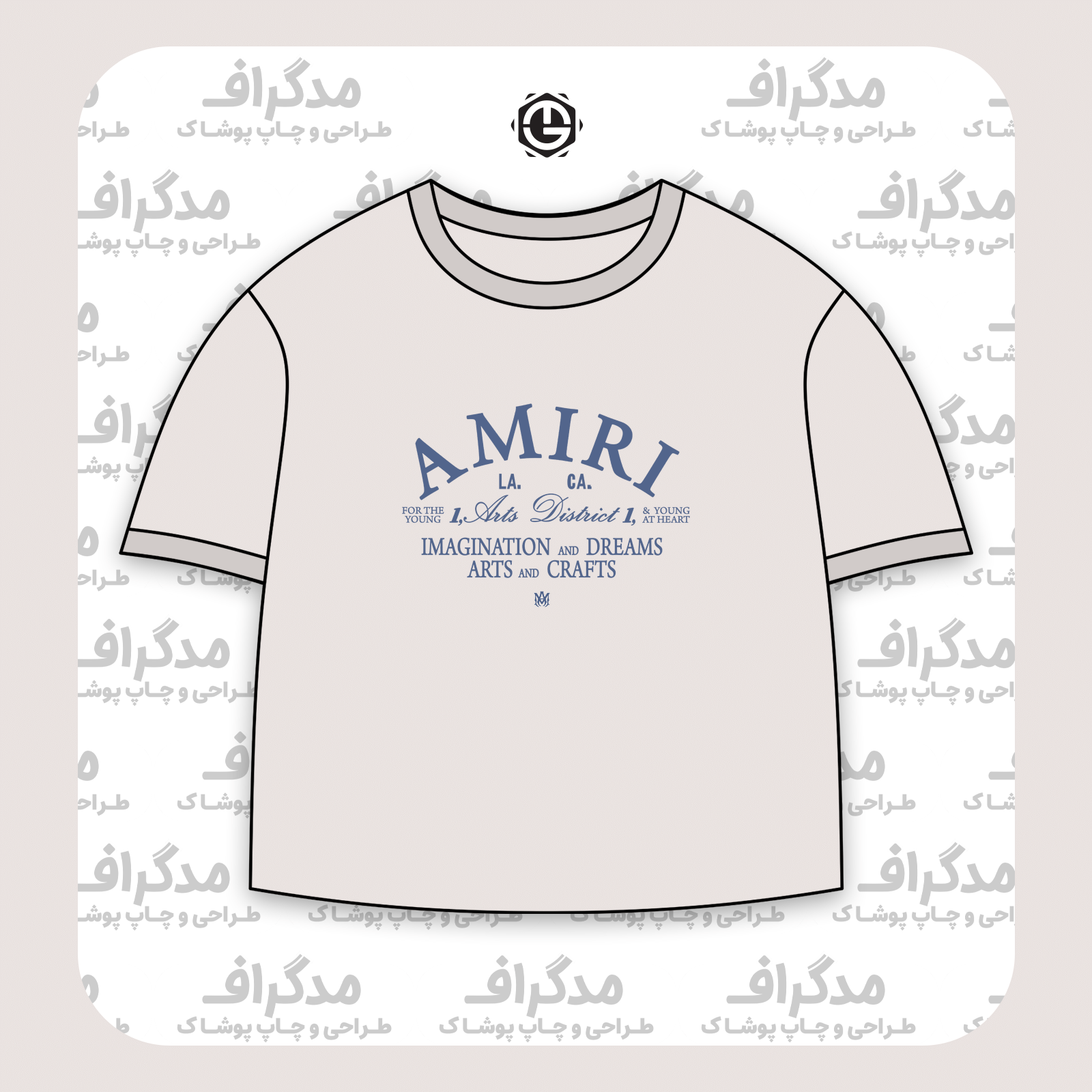 طرح سیلک Amiri LA Ca مناسب چاپ روی پیش تیشرت