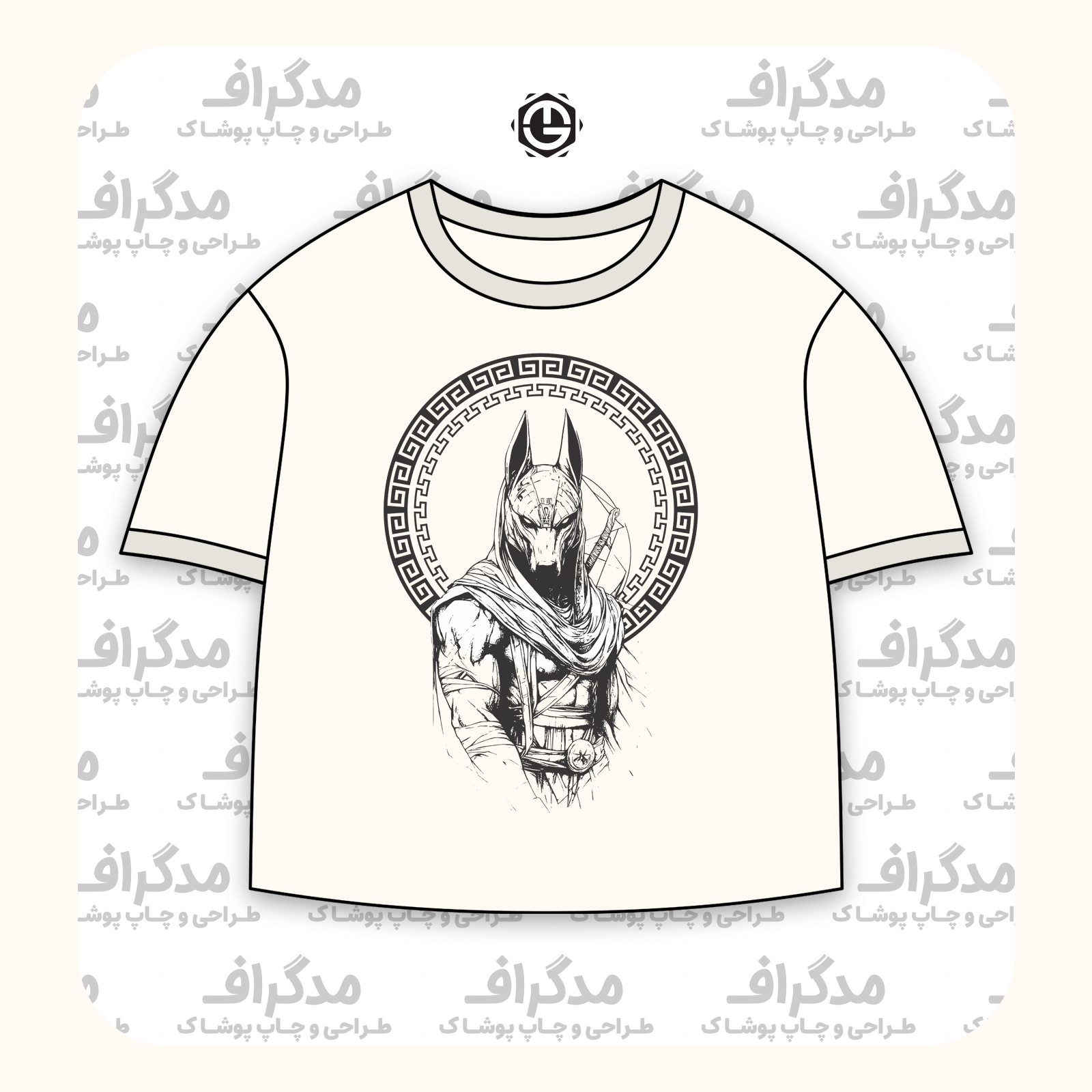 طرح سیلک گرگ جنگجو مناسب چاپ روی پیش تیشرت