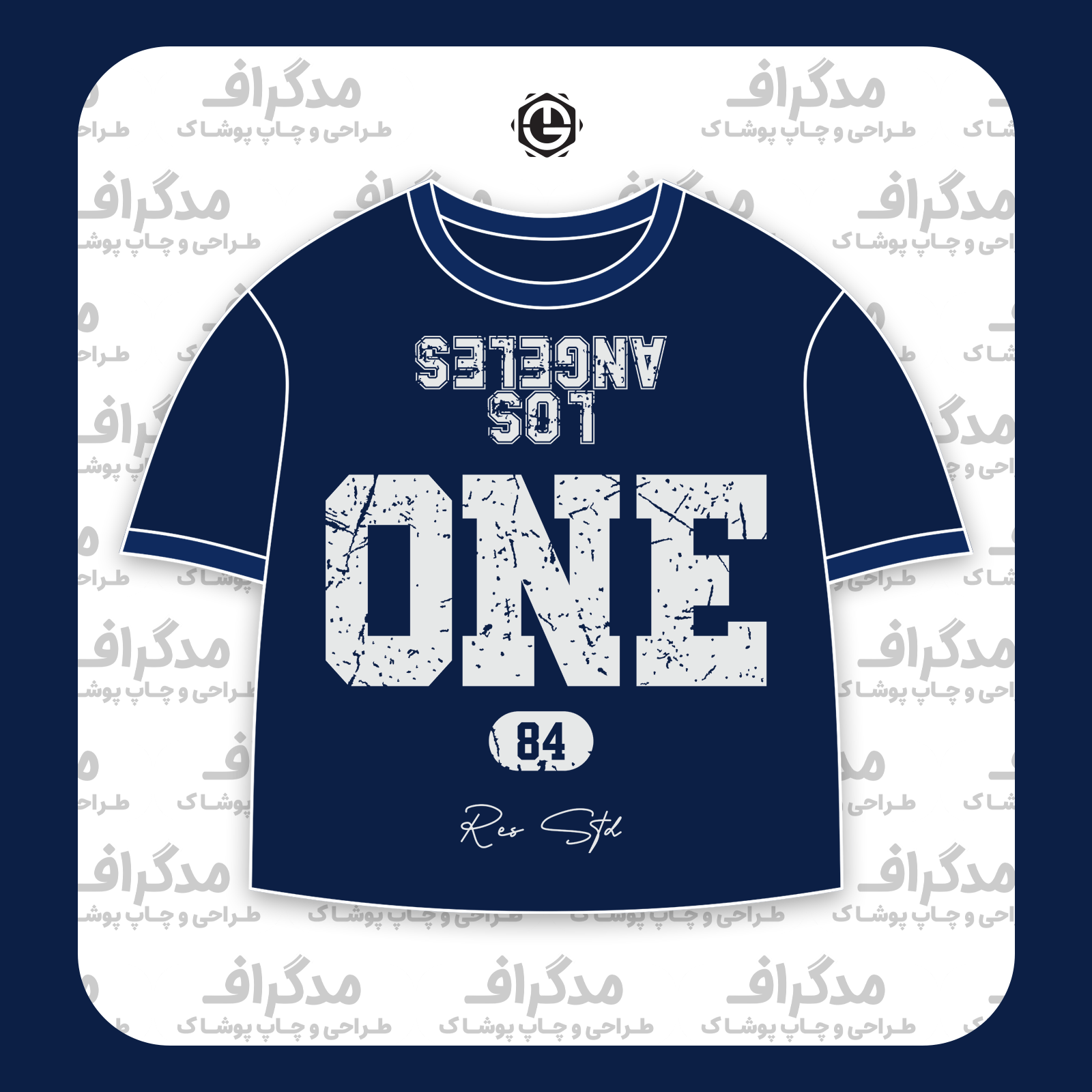 طرح سیلک One 84 Los Angles مناسب چاپ روی پیش تیشرت