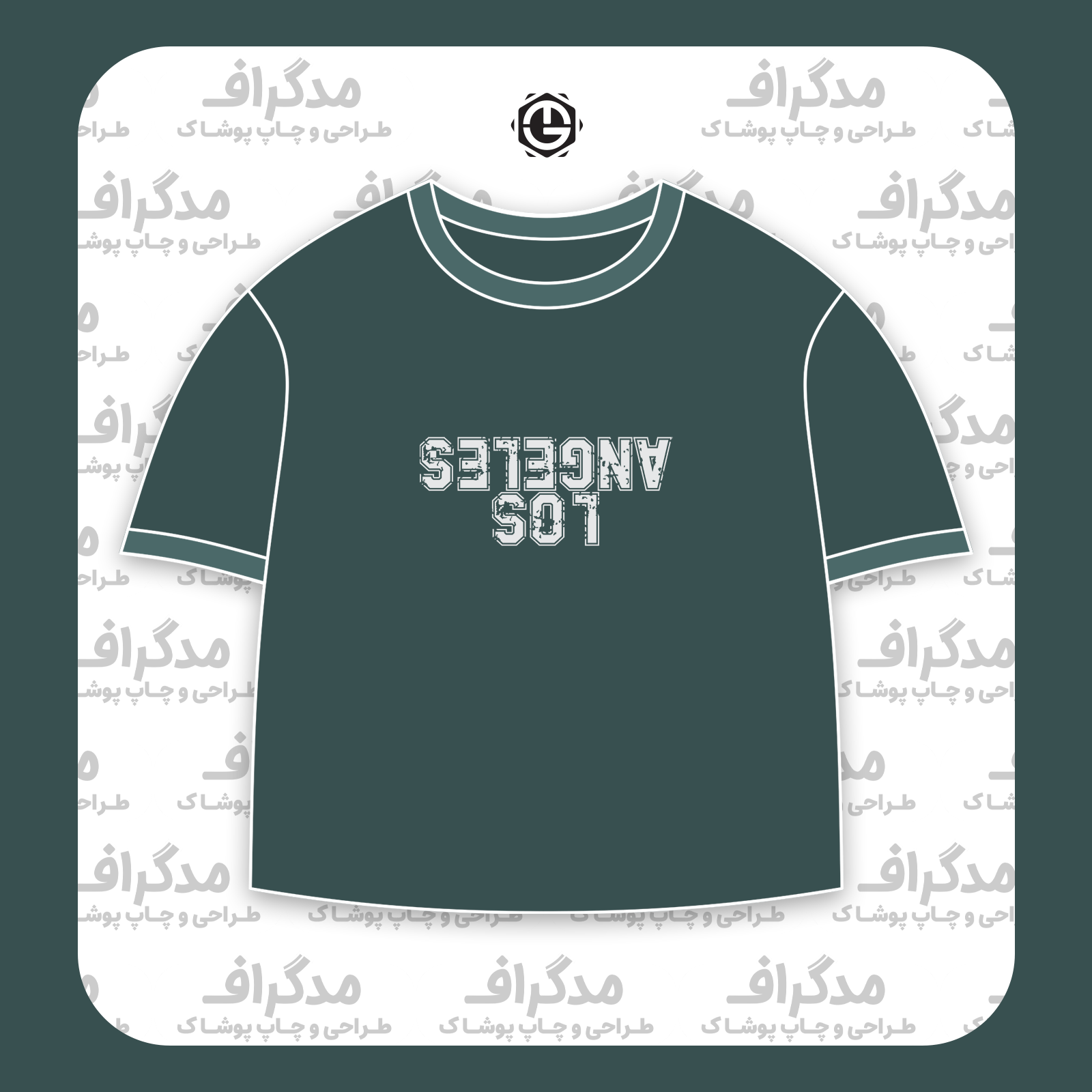 طرح سیلک Los Angeles وارونه مناسب چاپ روی پیش تیشرت