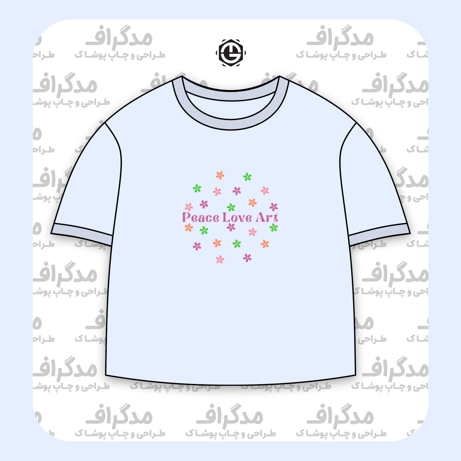 طرح سیلک Peace Love Art مناسب چاپ روی پیش تیشرت
