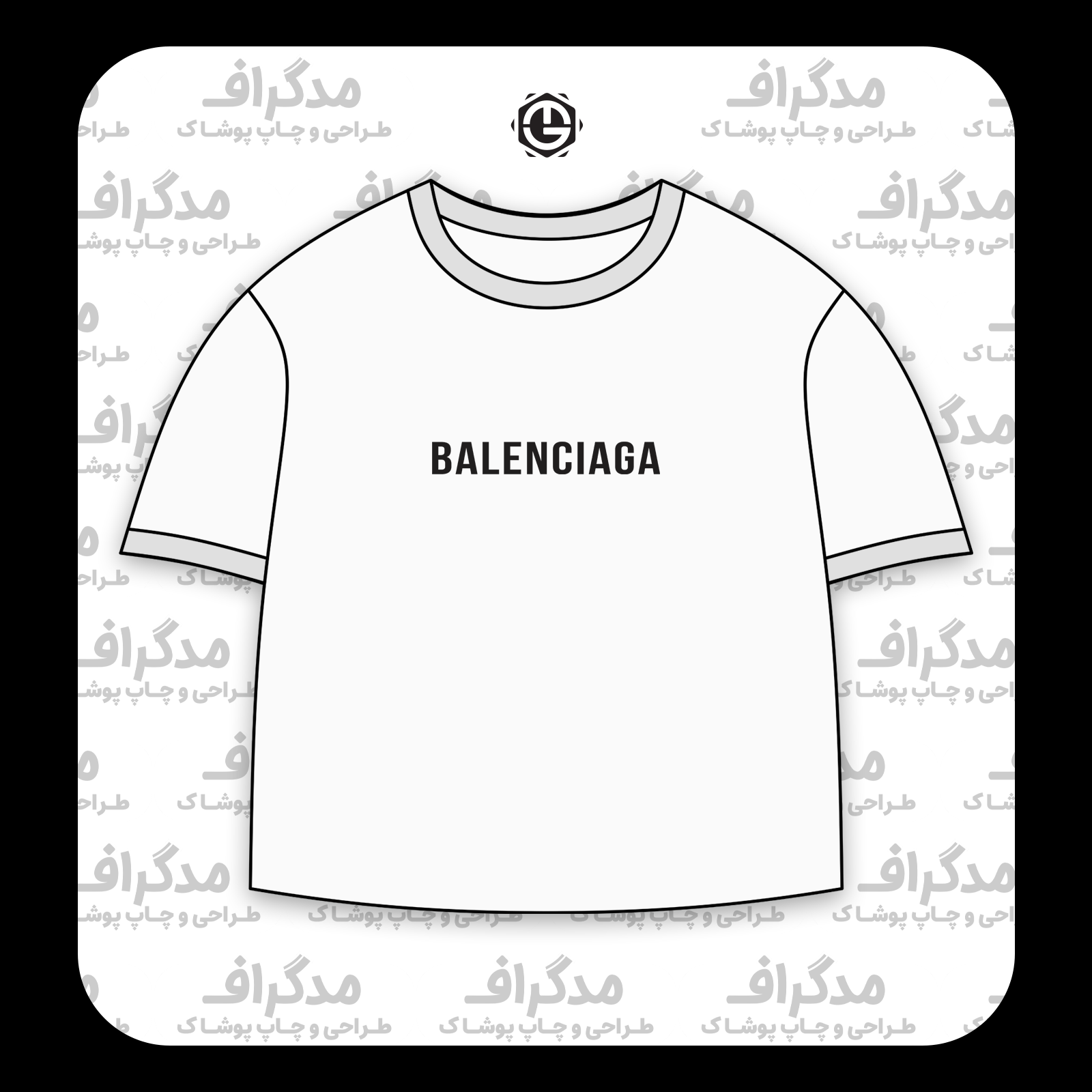 طرح سیلک Balenciaga مناسب چاپ روی پیش تیشرت