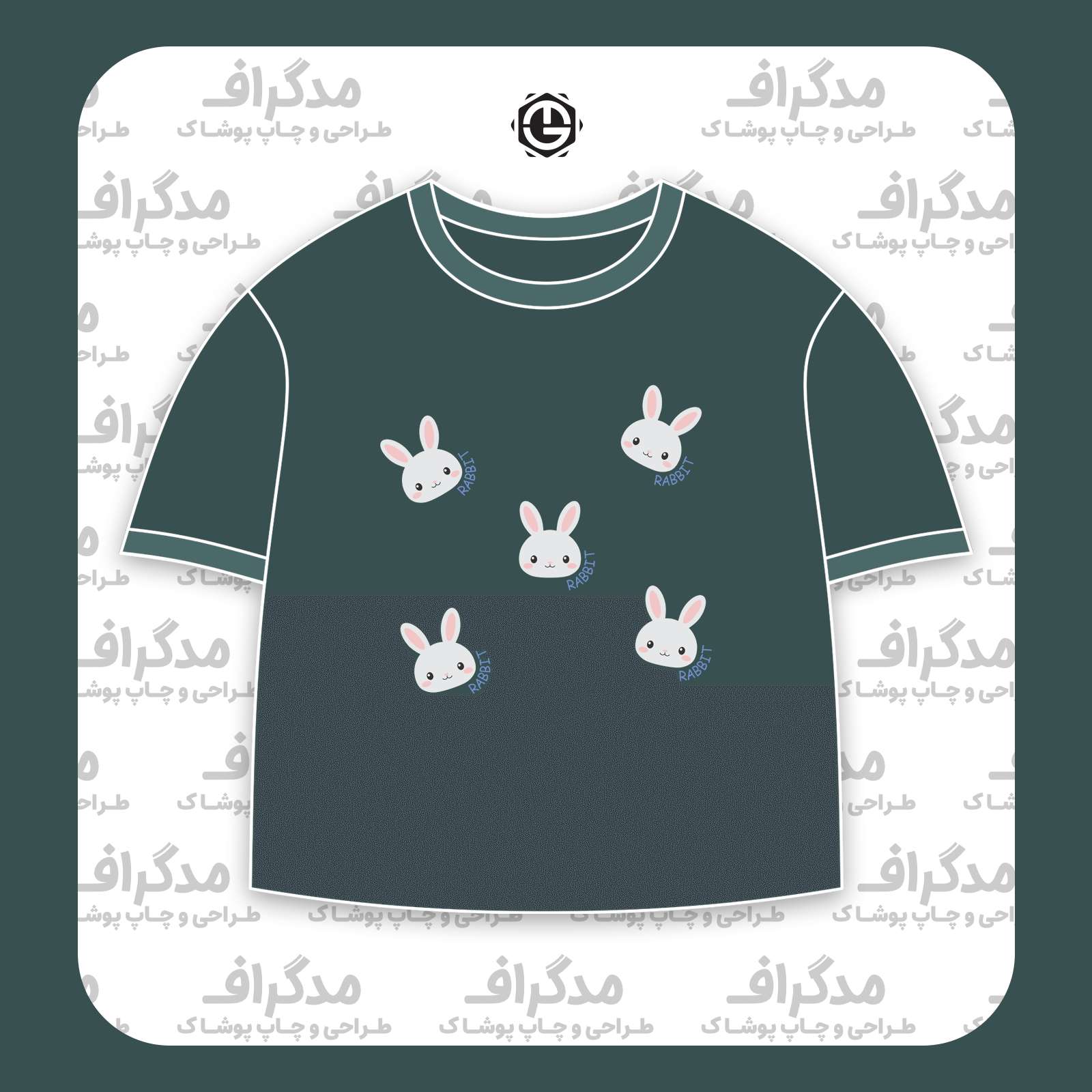 طرح سیلک خرگوش‌های کارتونی مناسب چاپ روی پیش تیشرت