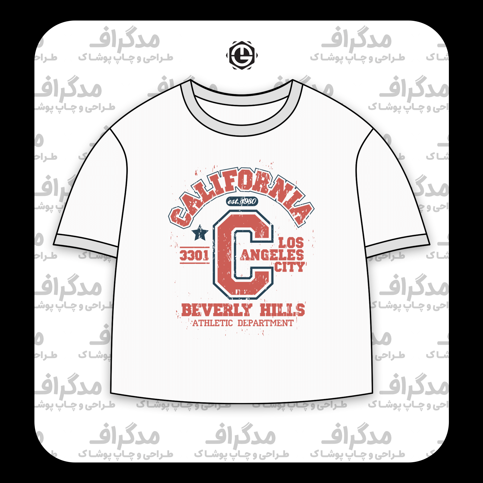طرح سیلک California Beverly مناسب چاپ روی پیش تیشرت