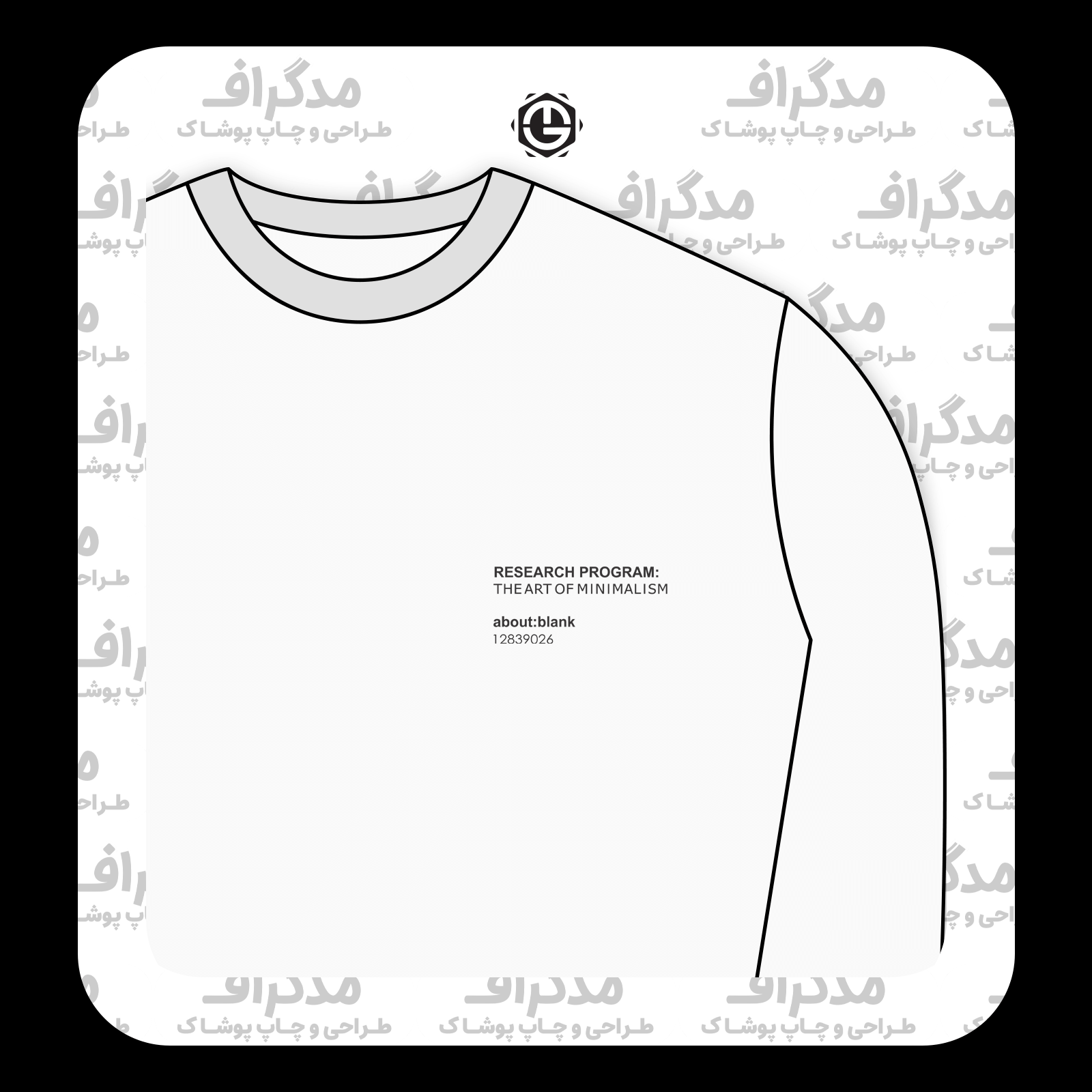 طرح سیلک Research on Minimalism مناسب چاپ روی گوشه سینه تیشرت