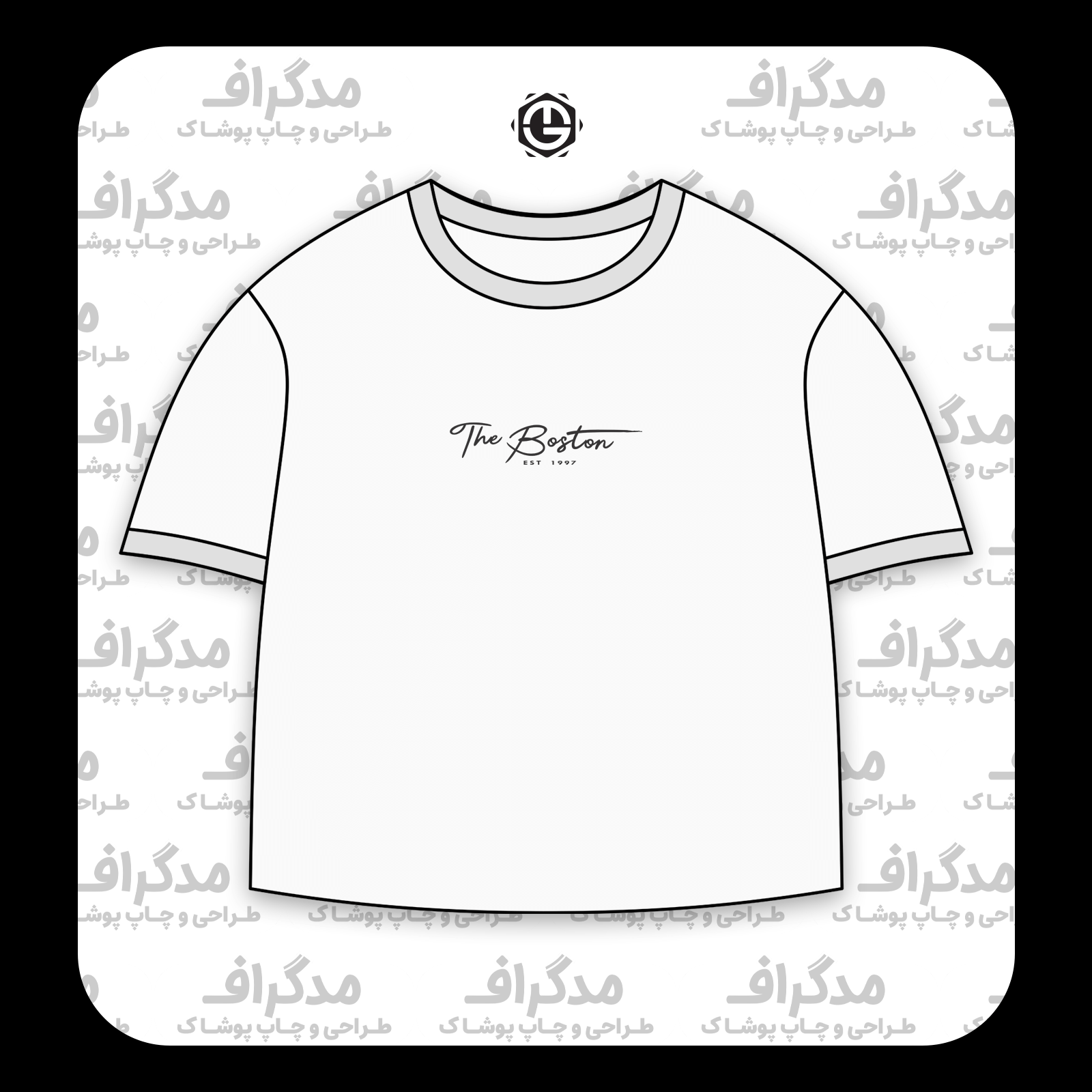 طرح سیلک The Boston مناسب چاپ روی پیش تیشرت