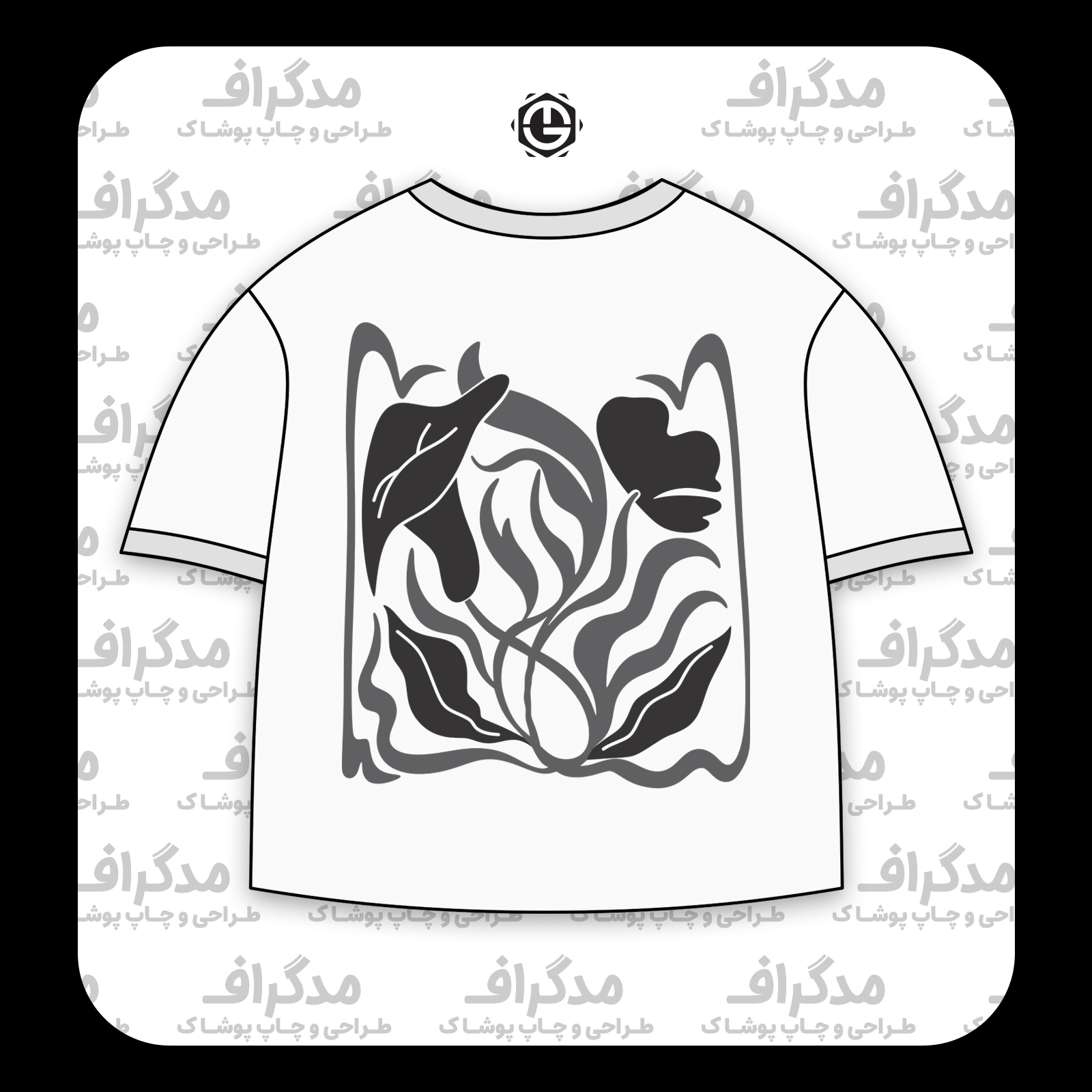طرح سیلک گل‌های انتزاعی Inspired مناسب چاپ روی پشت تیشرت