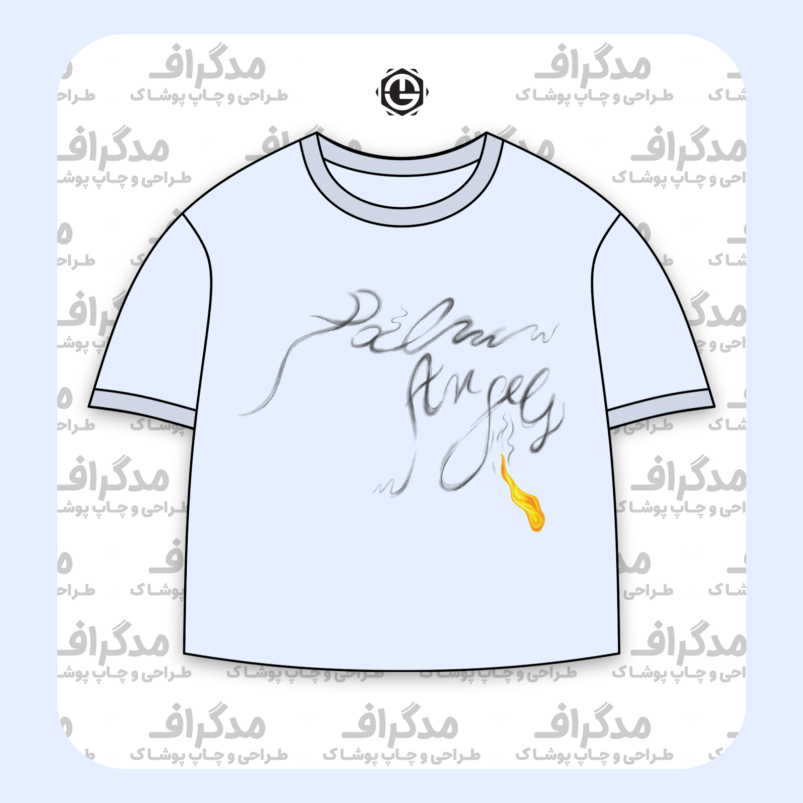 طرح سیلک امضای Palm مناسب چاپ روی پیش تیشرت