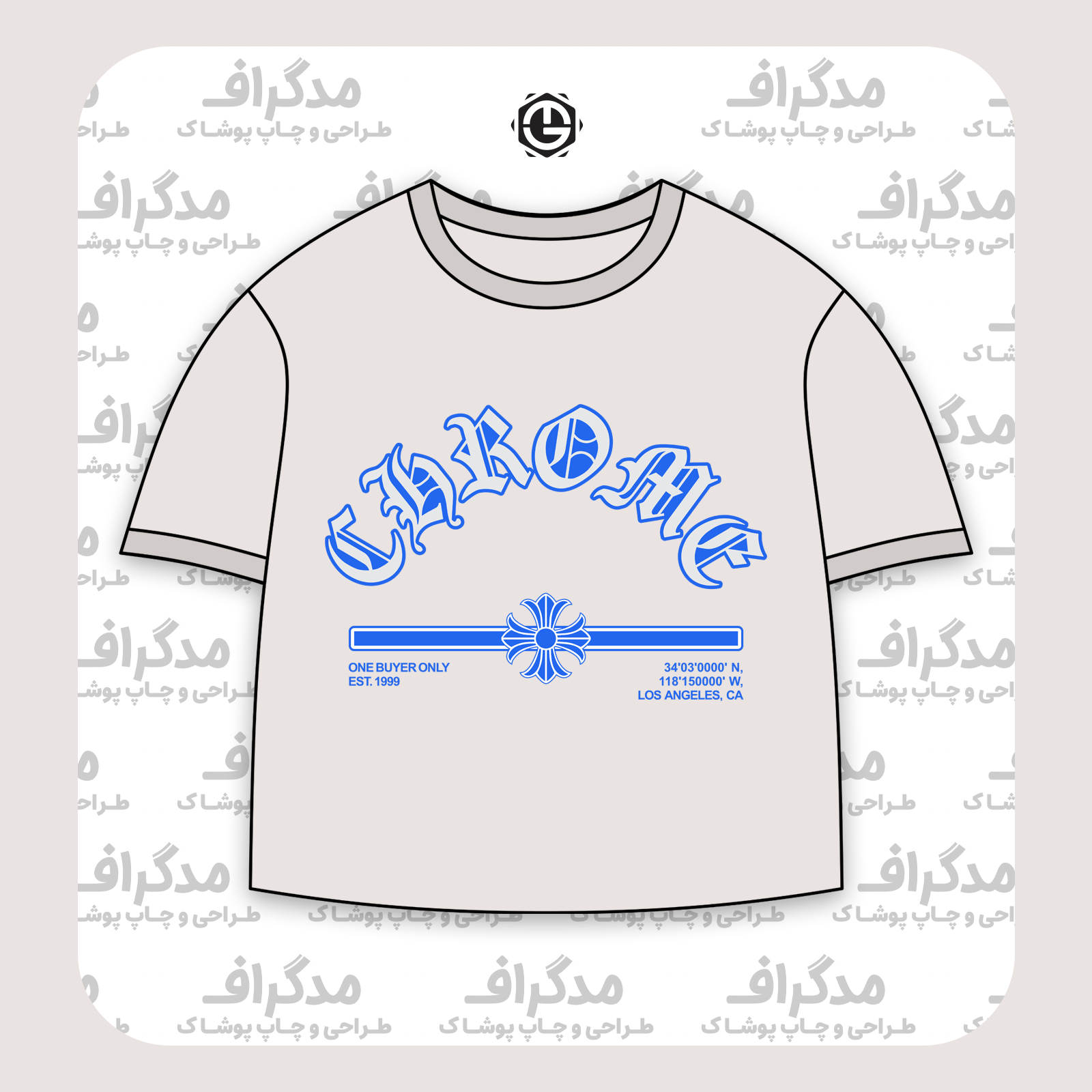 طرح سیلک Chrome Hearts مناسب چاپ روی پیش تیشرت