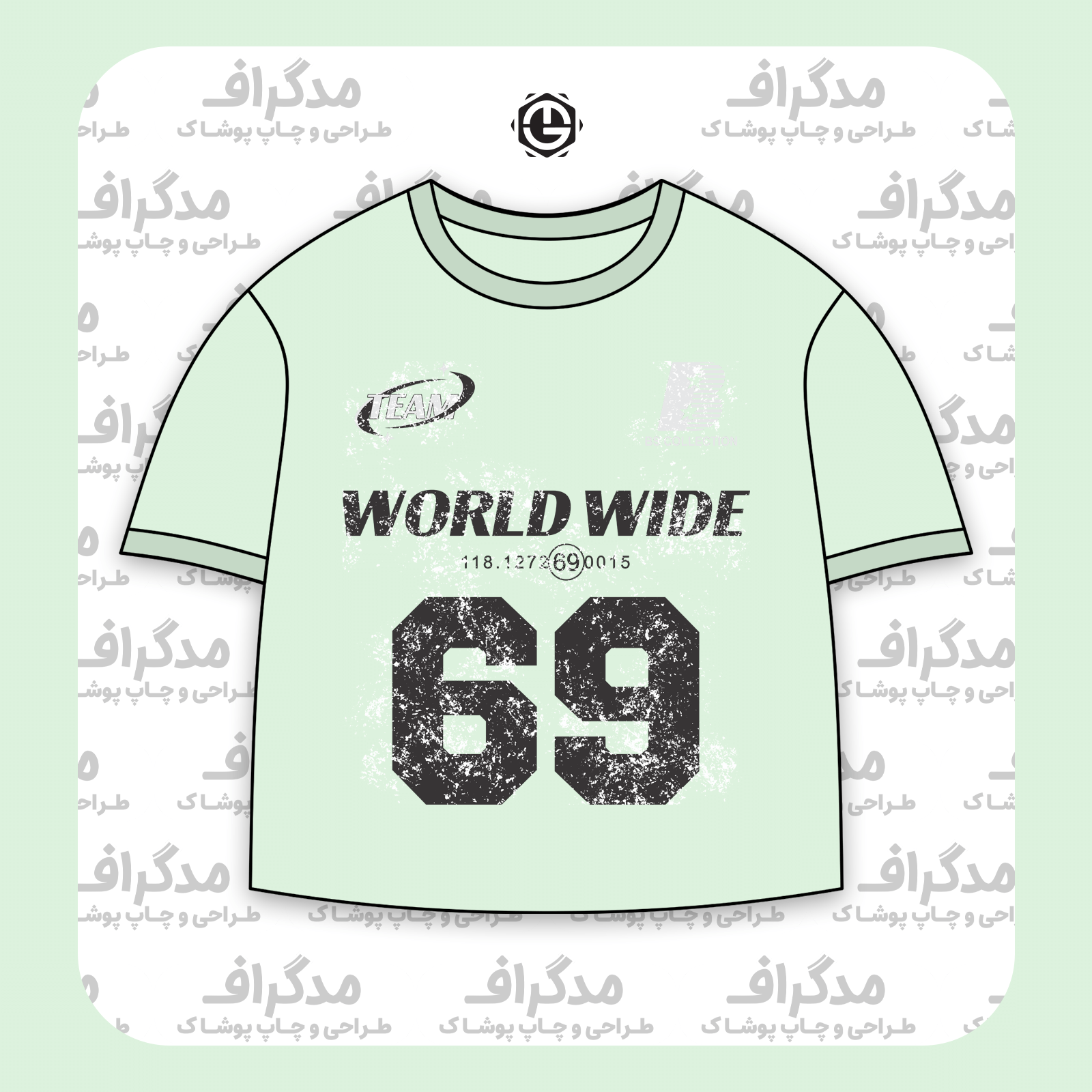 طرح سیلک Worldwide Team مناسب چاپ روی پیش تیشرت