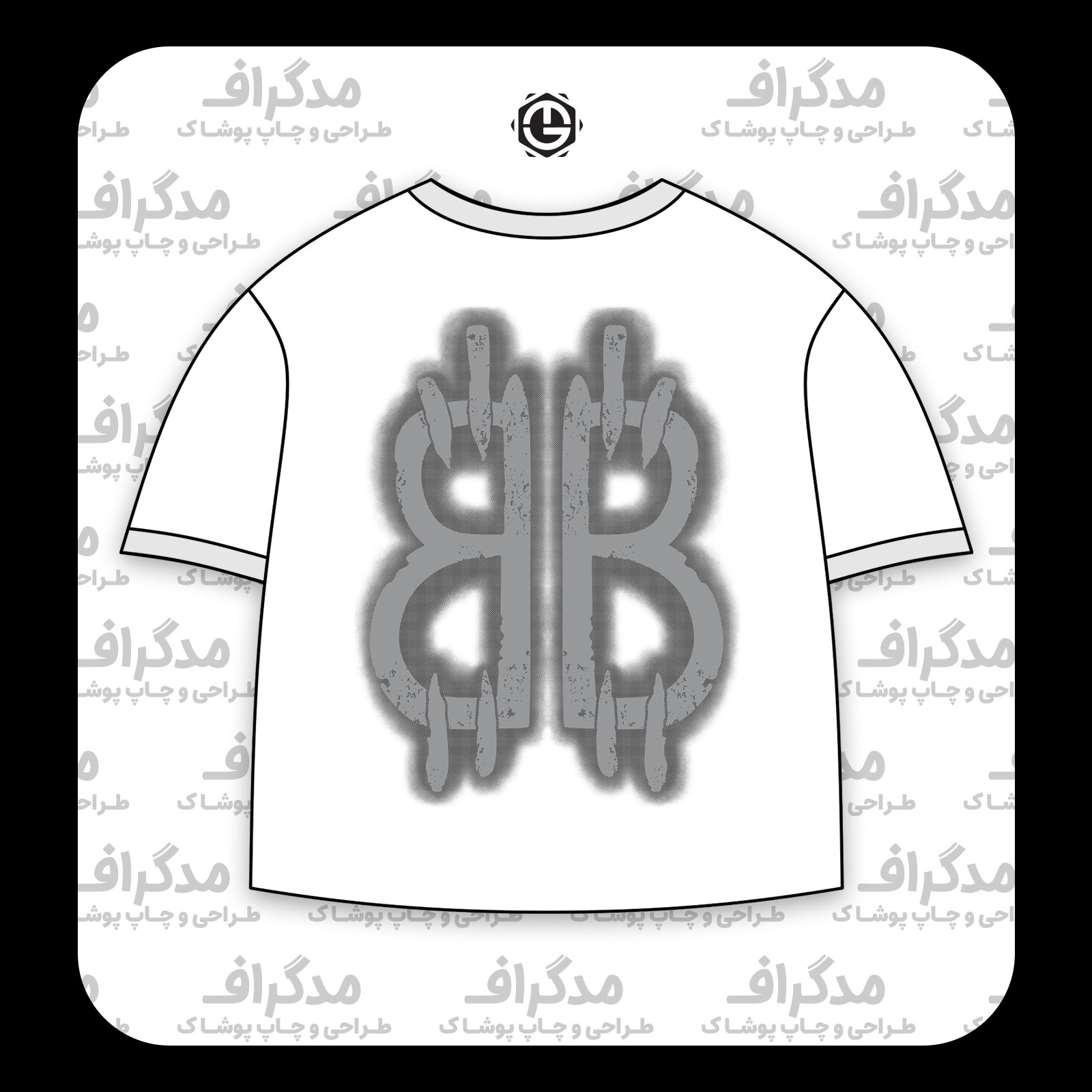 طرح سیلک لوگوی کارتونی Balenciaga مناسب چاپ روی پشت تیشرت