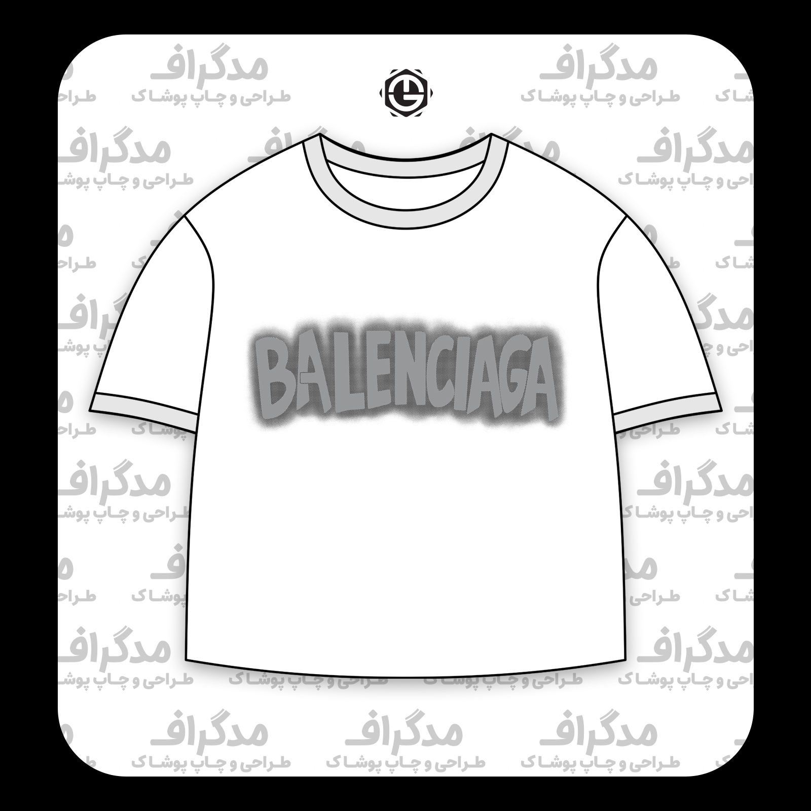 طرح سیلک فونت کارتونی Balenciaga مناسب چاپ روی پیش تیشرت