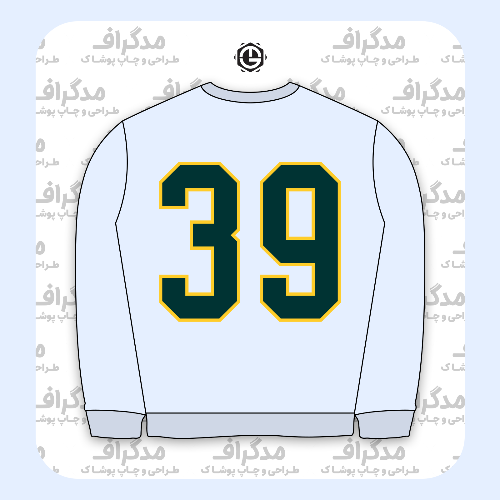 طرح سیلک عدد 39 مناسب چاپ روی پشت تیشرت