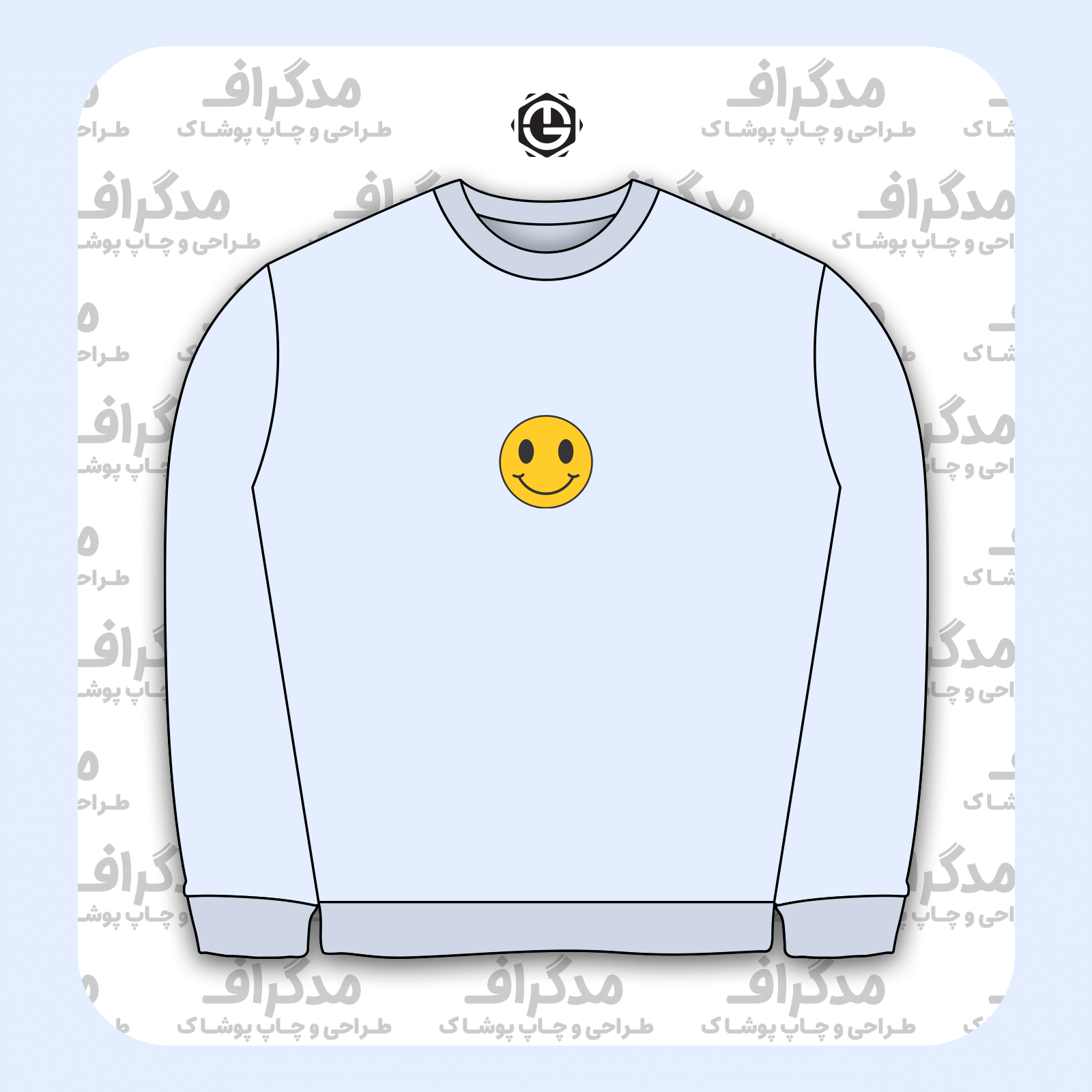 طرح سیلک ساده صورتک خندان مناسب چاپ روی پیش تیشرت