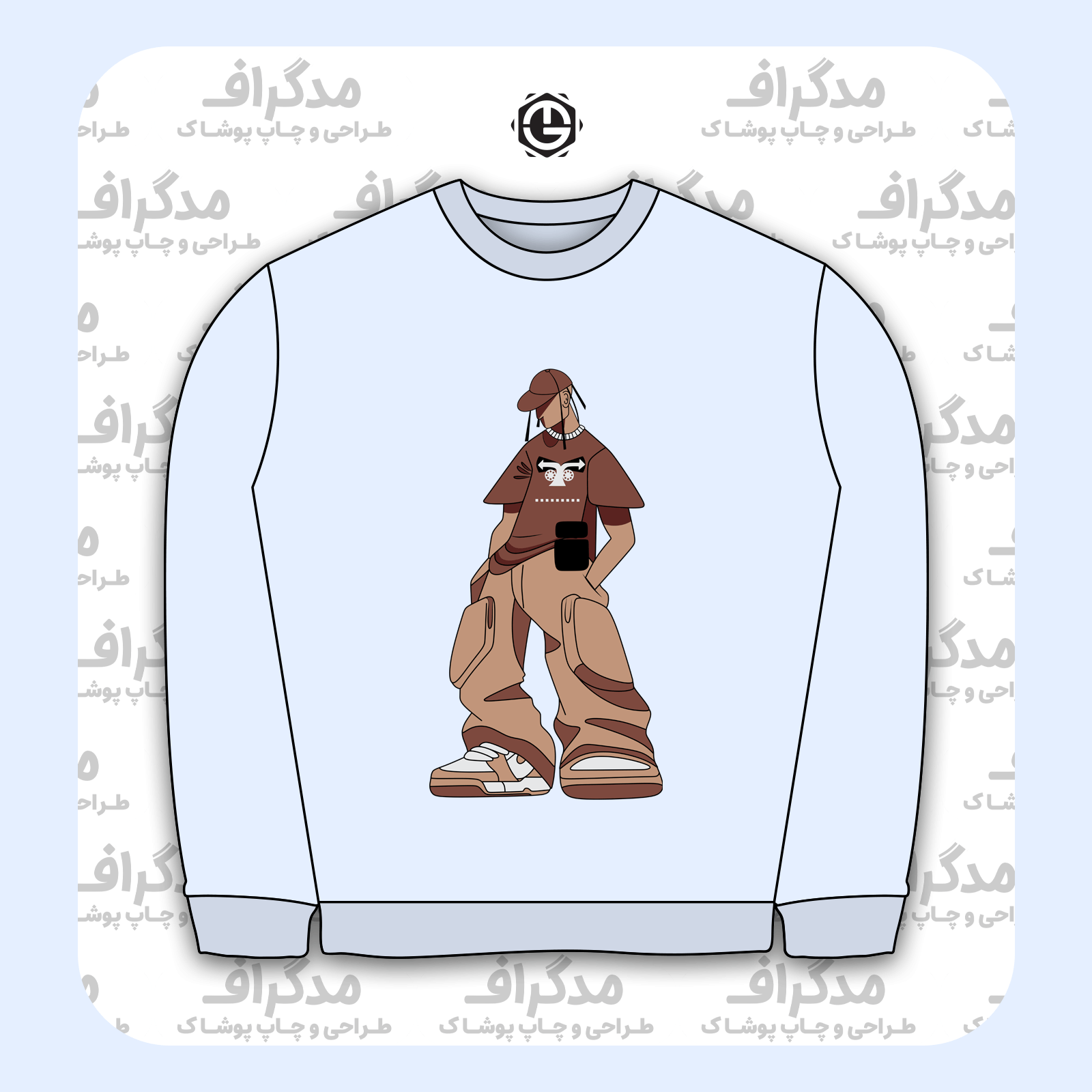 طرح سیلک Baggy Streetwear مناسب چاپ روی پیش تیشرت