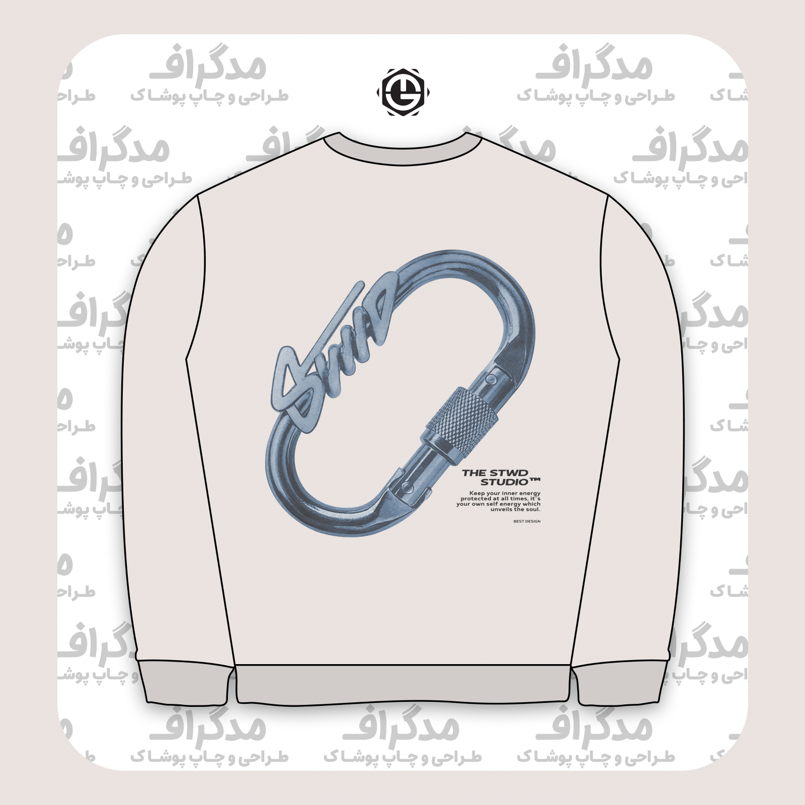 طرح سیلک قفل STWD مناسب چاپ روی پشت لباس