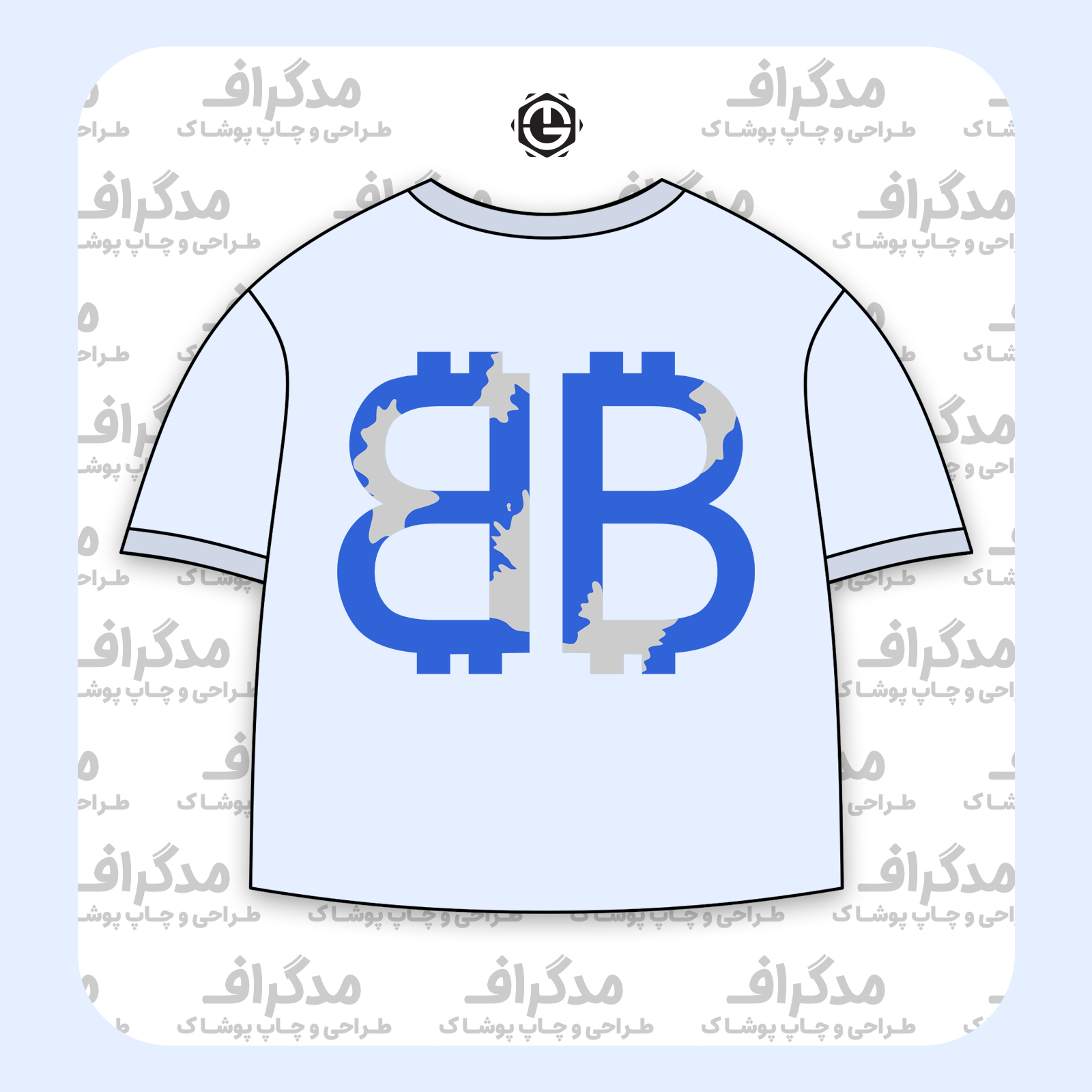 طرح سیلک آسمان Balenciaga مناسب چاپ روی پشت تیشرت