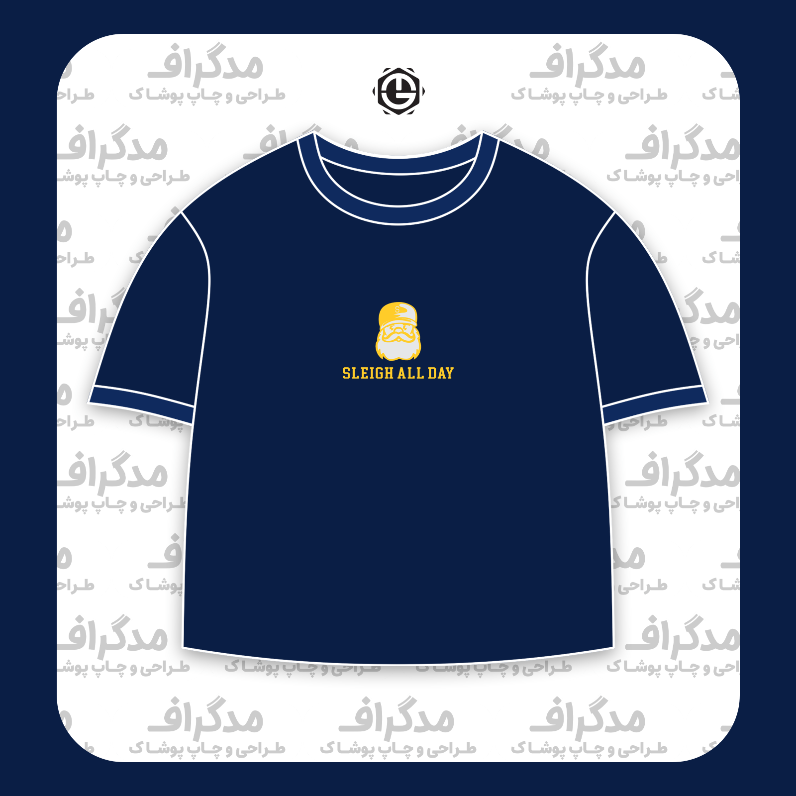 طرح سیلک Santa Sleigh مناسب چاپ روی پیش لباس