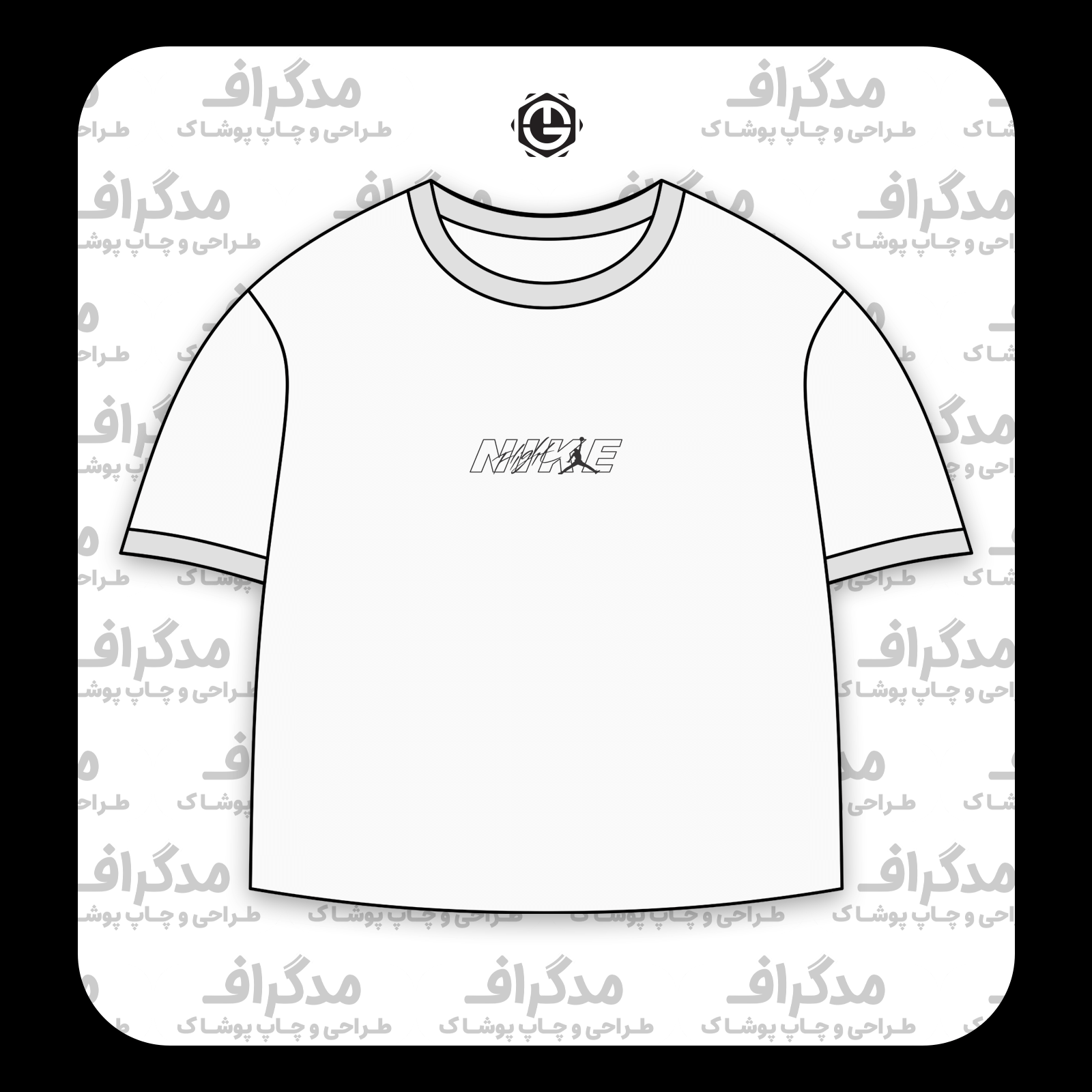 طرح سیلک بسکتبال Nike مناسب چاپ روی پیش پوشاک