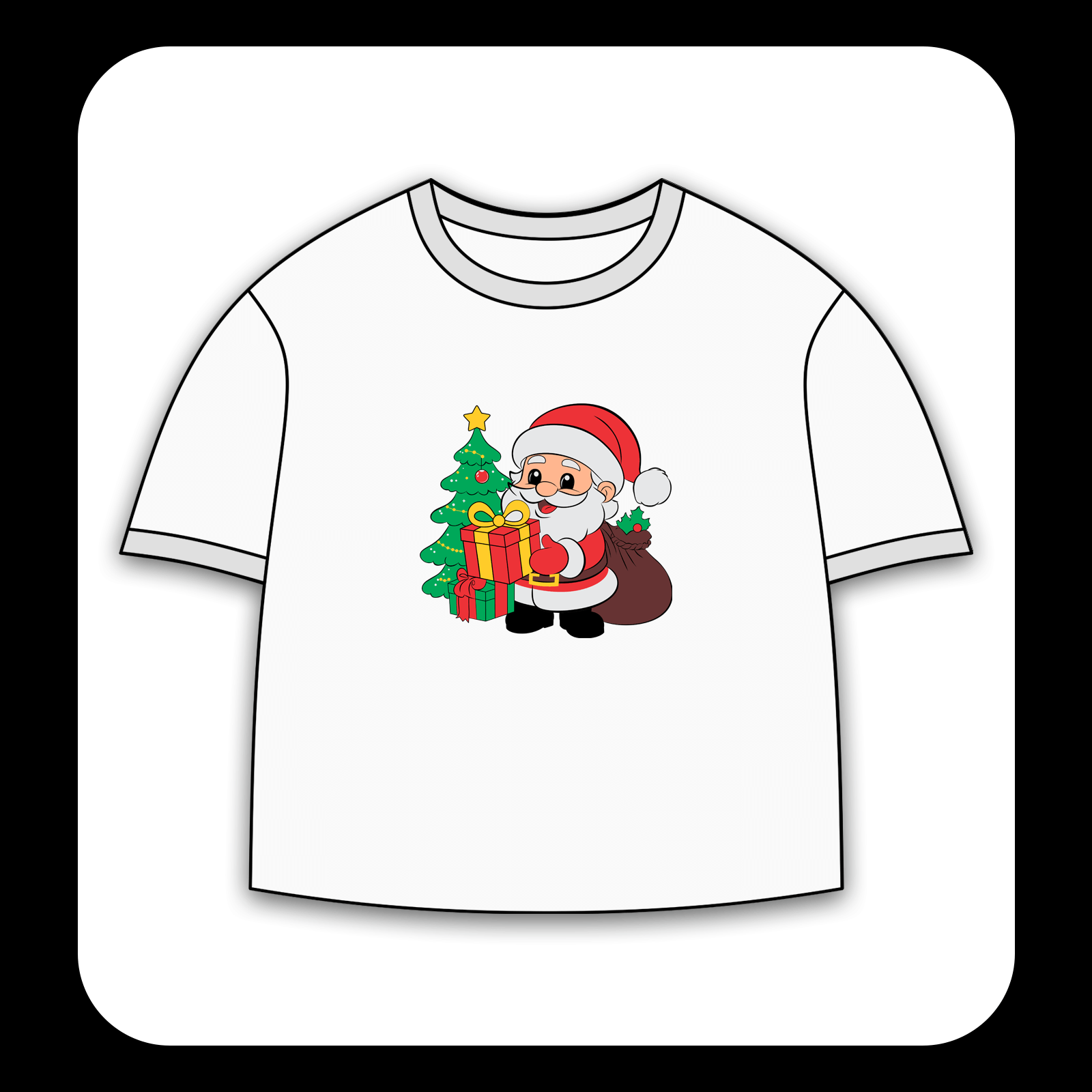 طرح سیلک کارتونی بابانوئل مناسب چاپ روی پیش تیشرت