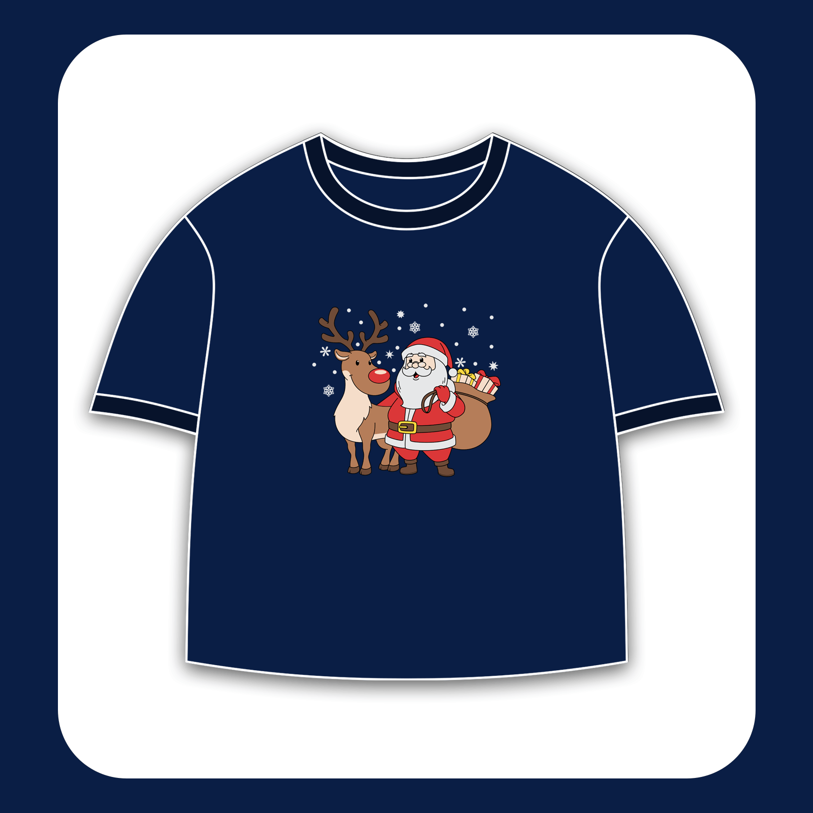 طرح سیلک کارتونی بابانوئل و گوزن مناسب چاپ روی پیش پوشاک