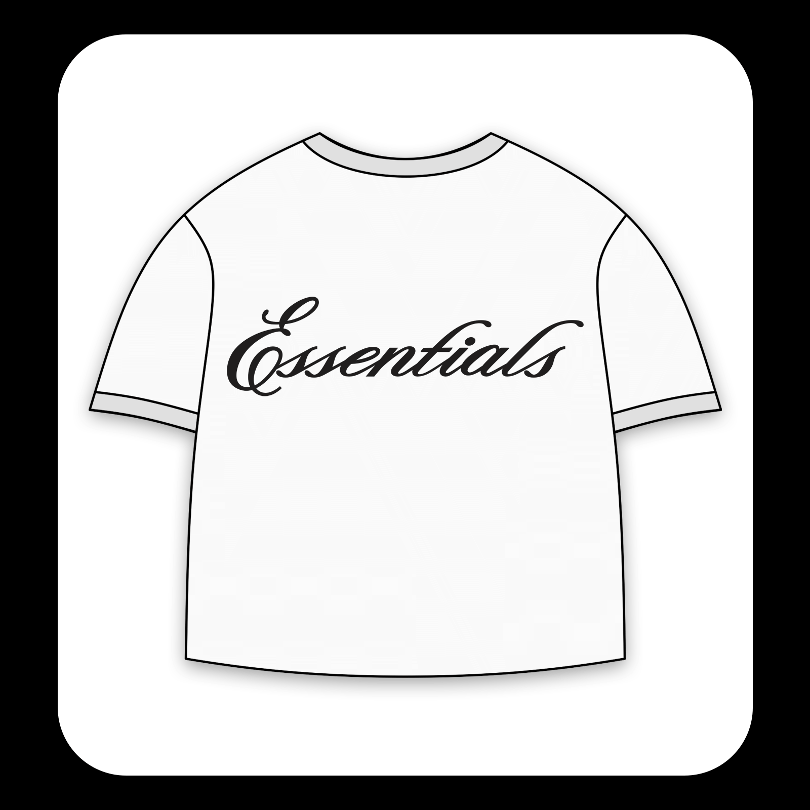 طرح سیلک تحریری Essentials مناسب چاپ روی پشت پوشاک